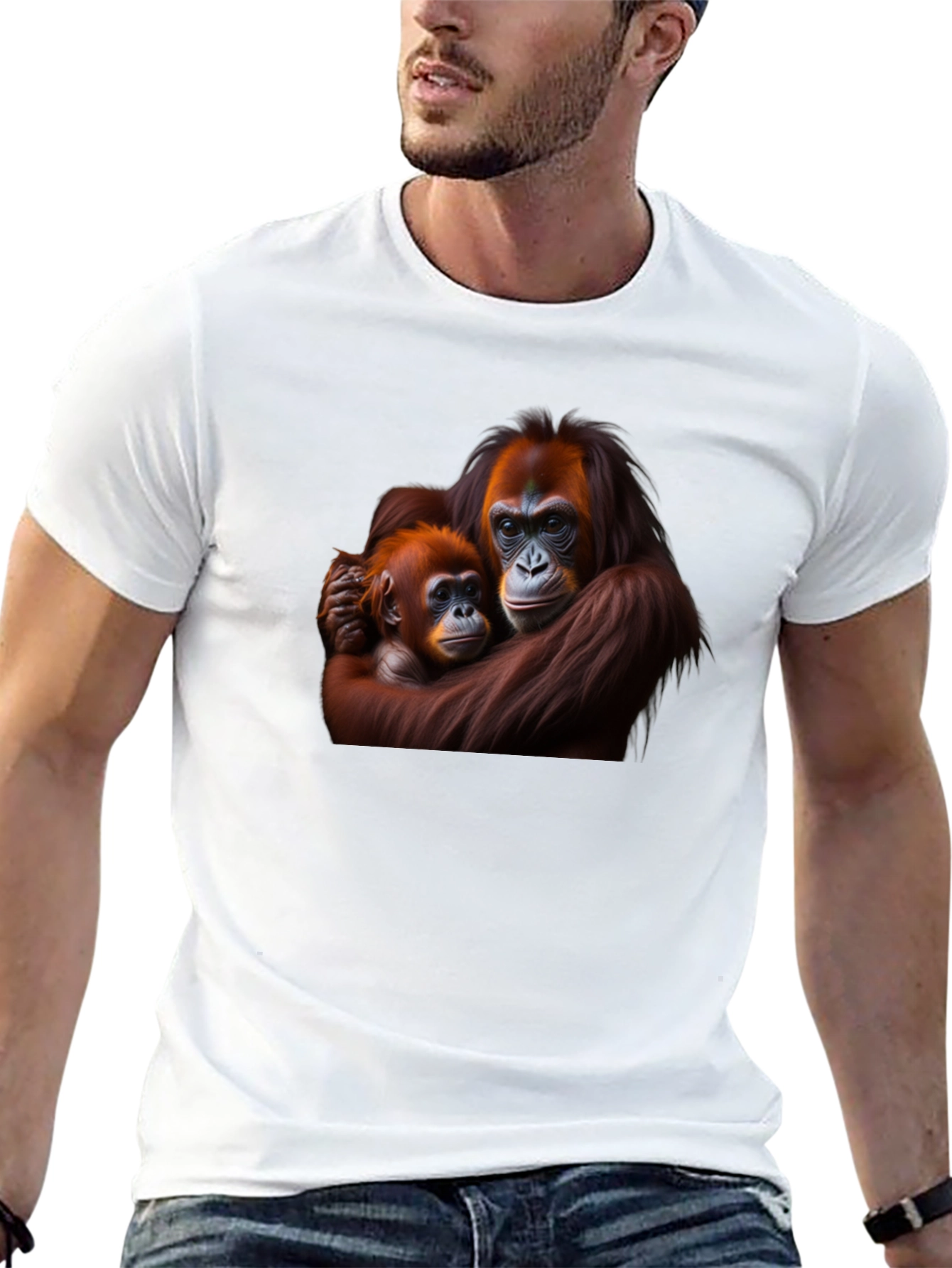 Orangutan Mother and Baby Graphic T-Shirt