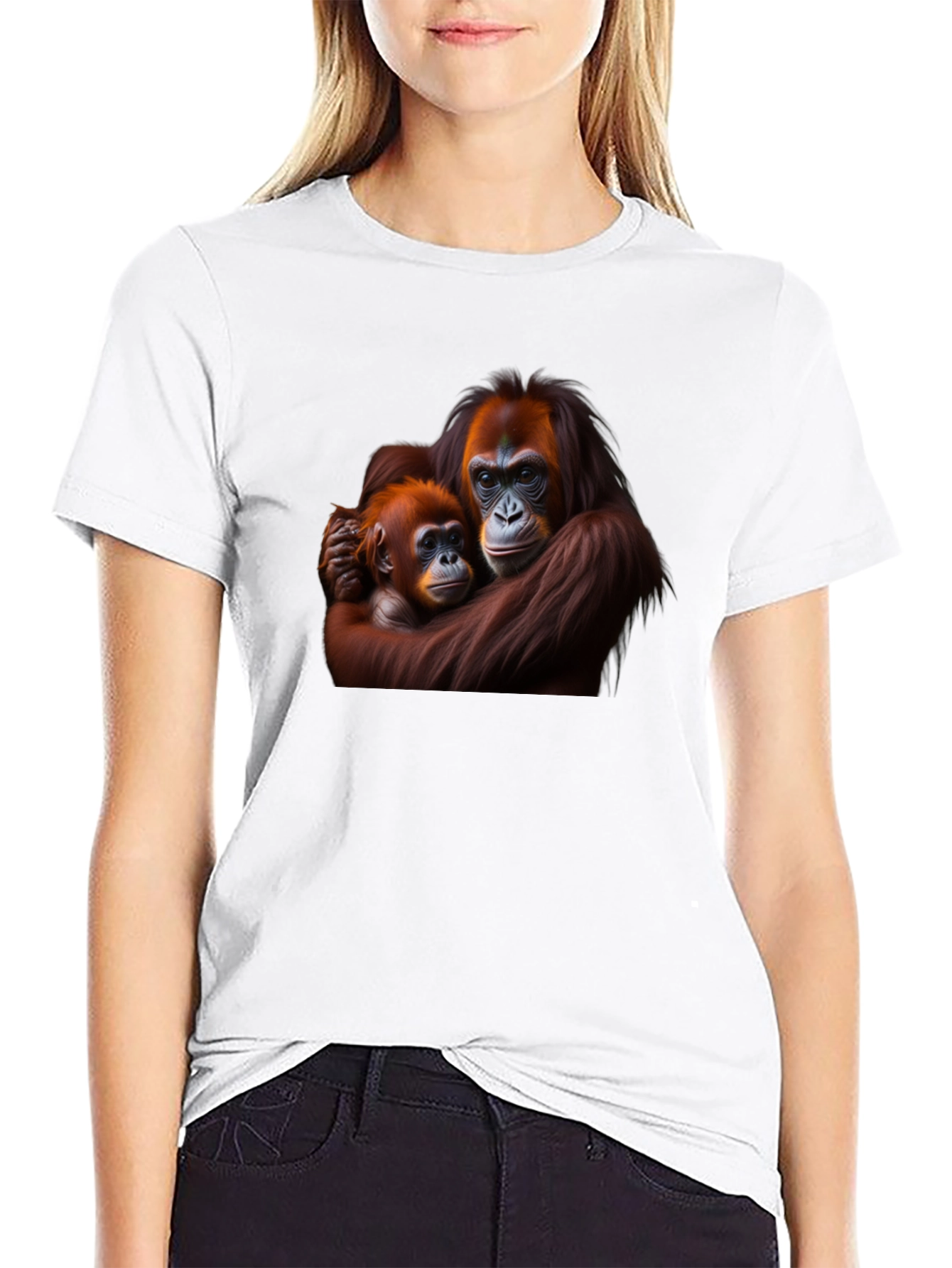 Orangutan Mother and Baby Graphic T-Shirt