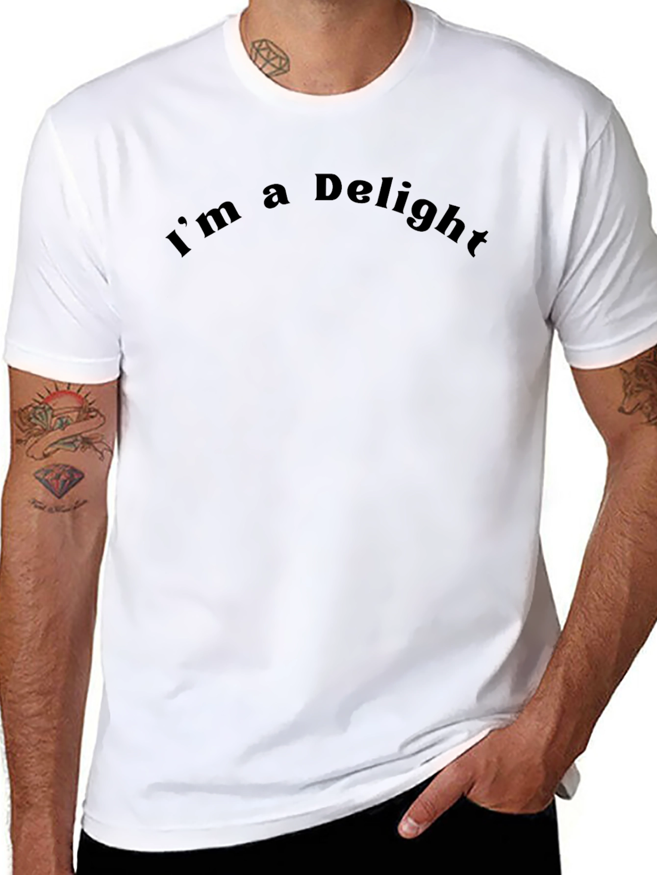 Im a Delight Black Tee - Soft Comfort