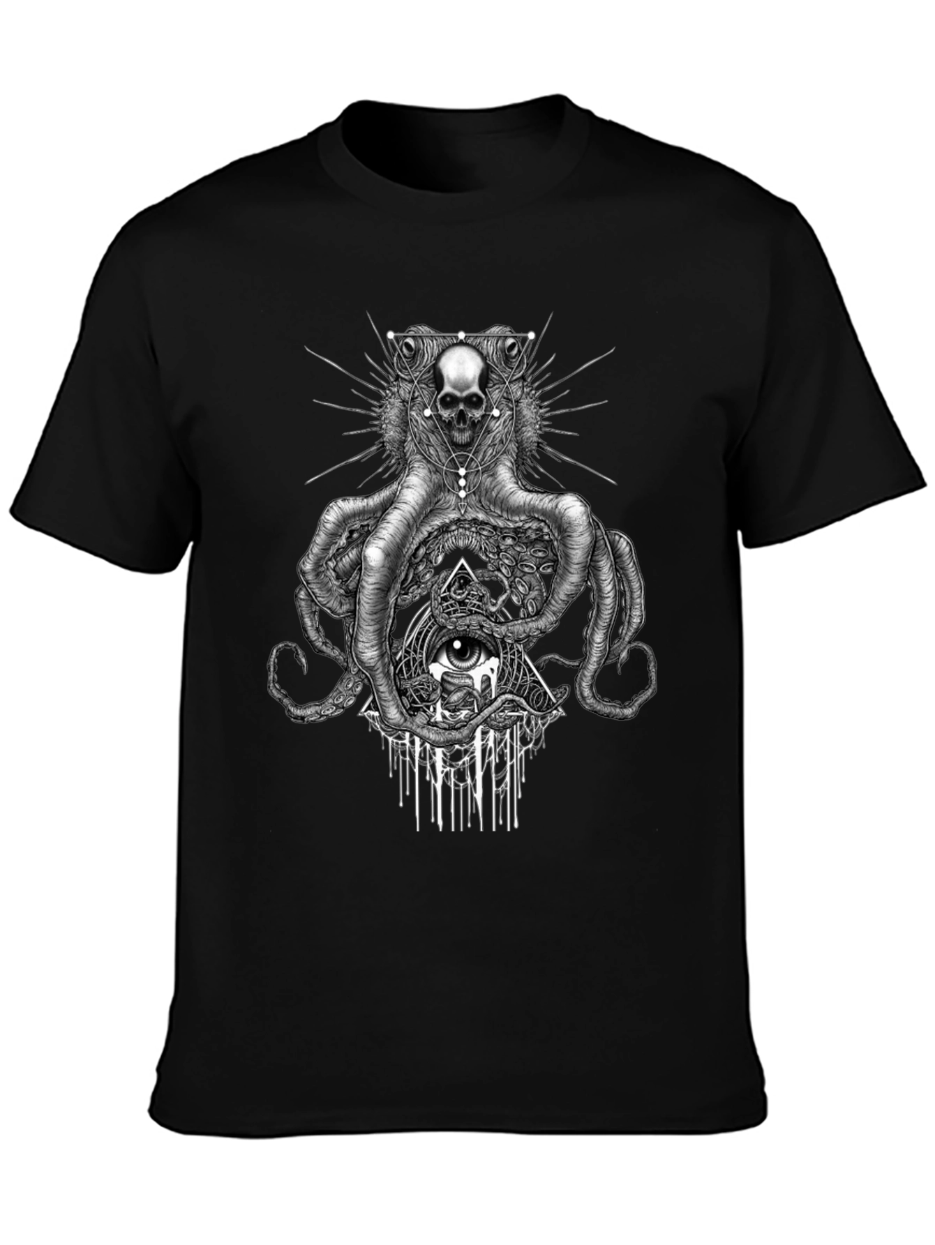 Skull Octopus Graphic Tee - Edgy Black T-Shirt