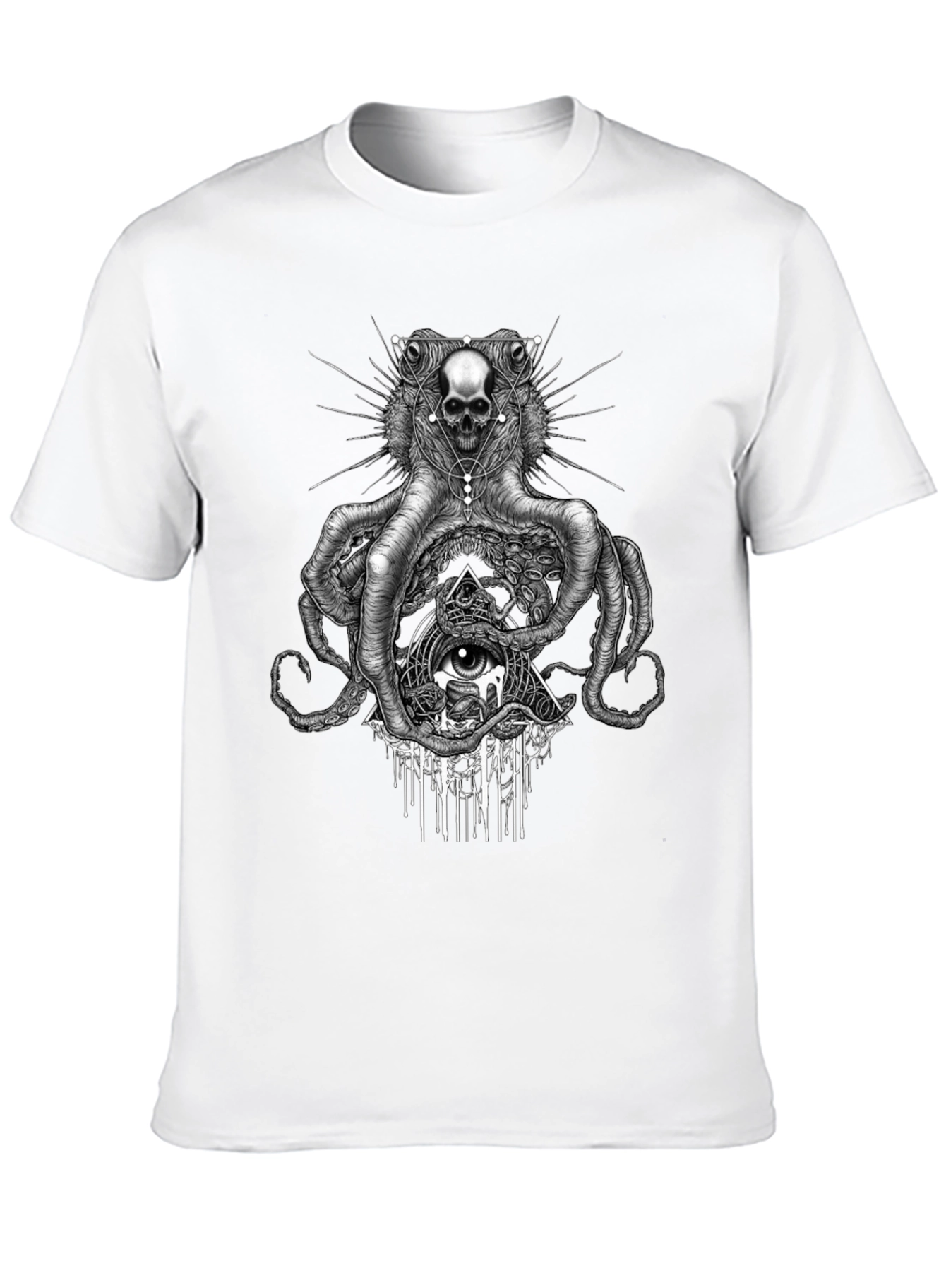 Skull Octopus Graphic Tee - Edgy Black T-Shirt