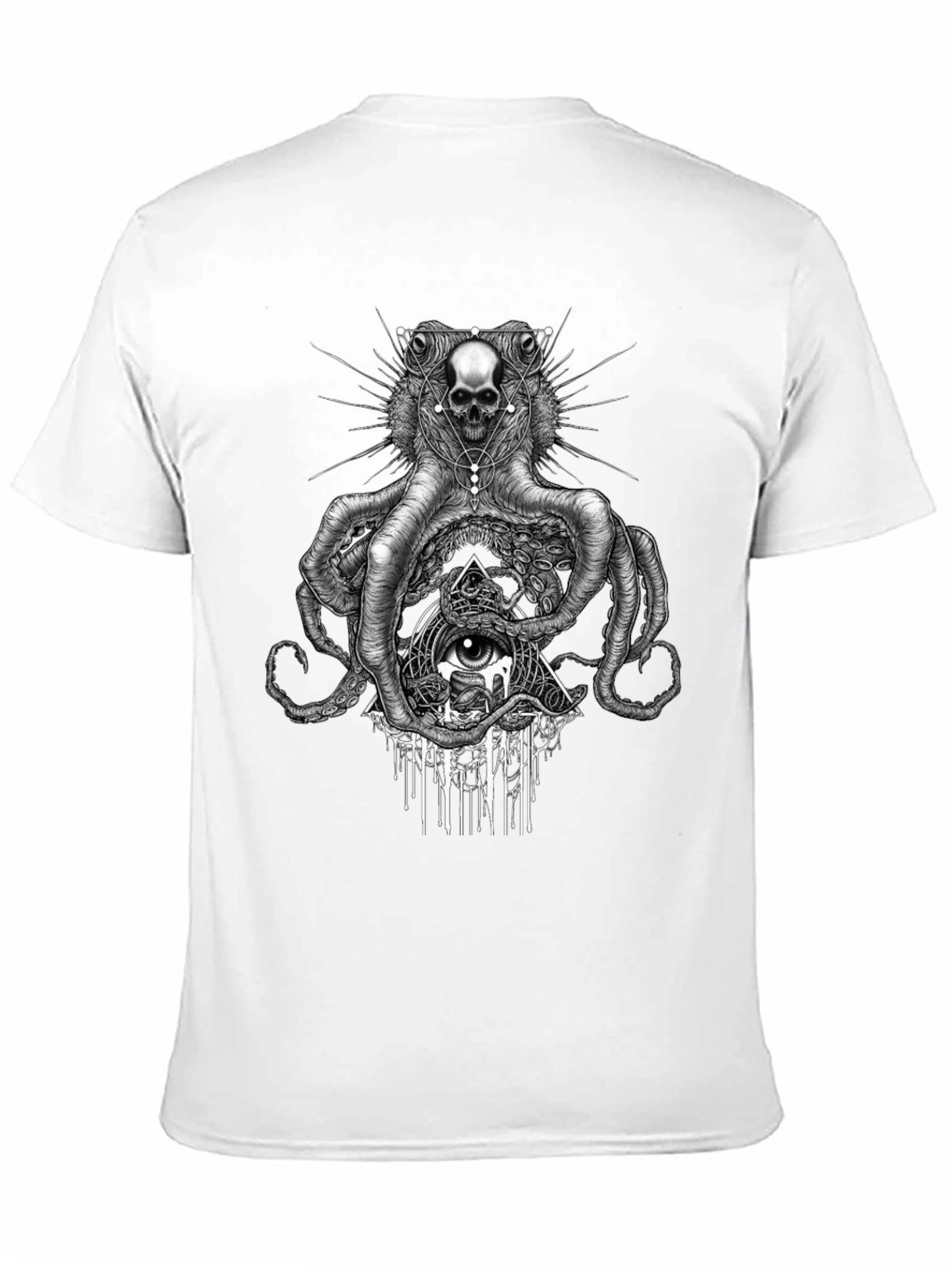 Skull Octopus Graphic Tee - Edgy Black T-Shirt