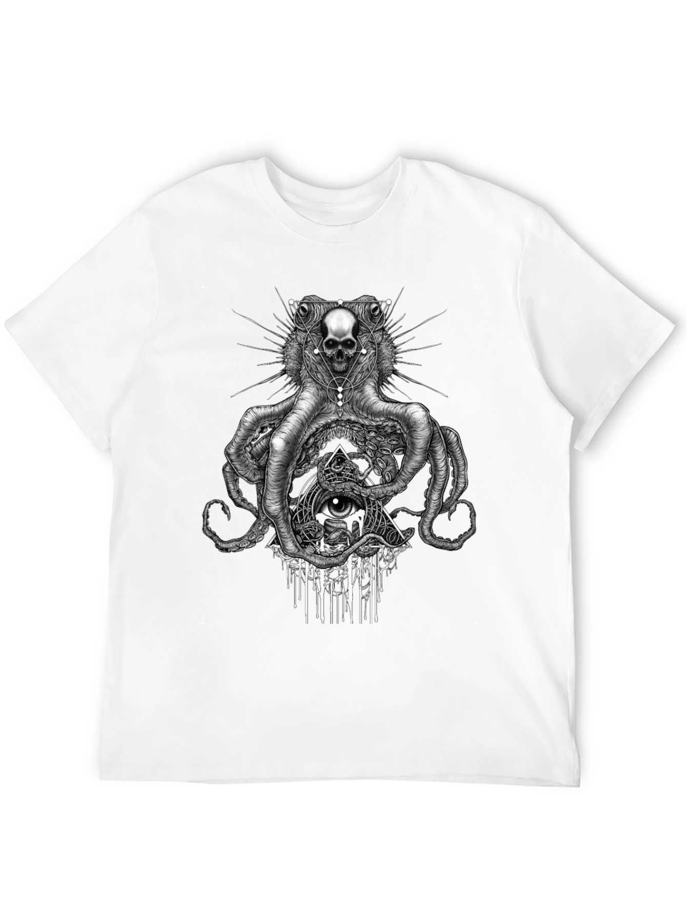 Skull Octopus Graphic Tee - Edgy Black T-Shirt