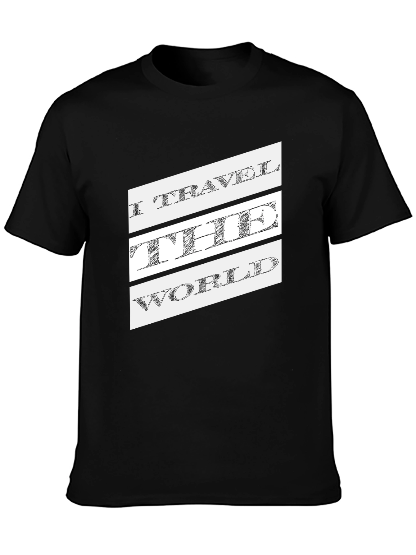 I Travel The World Black T-Shirt