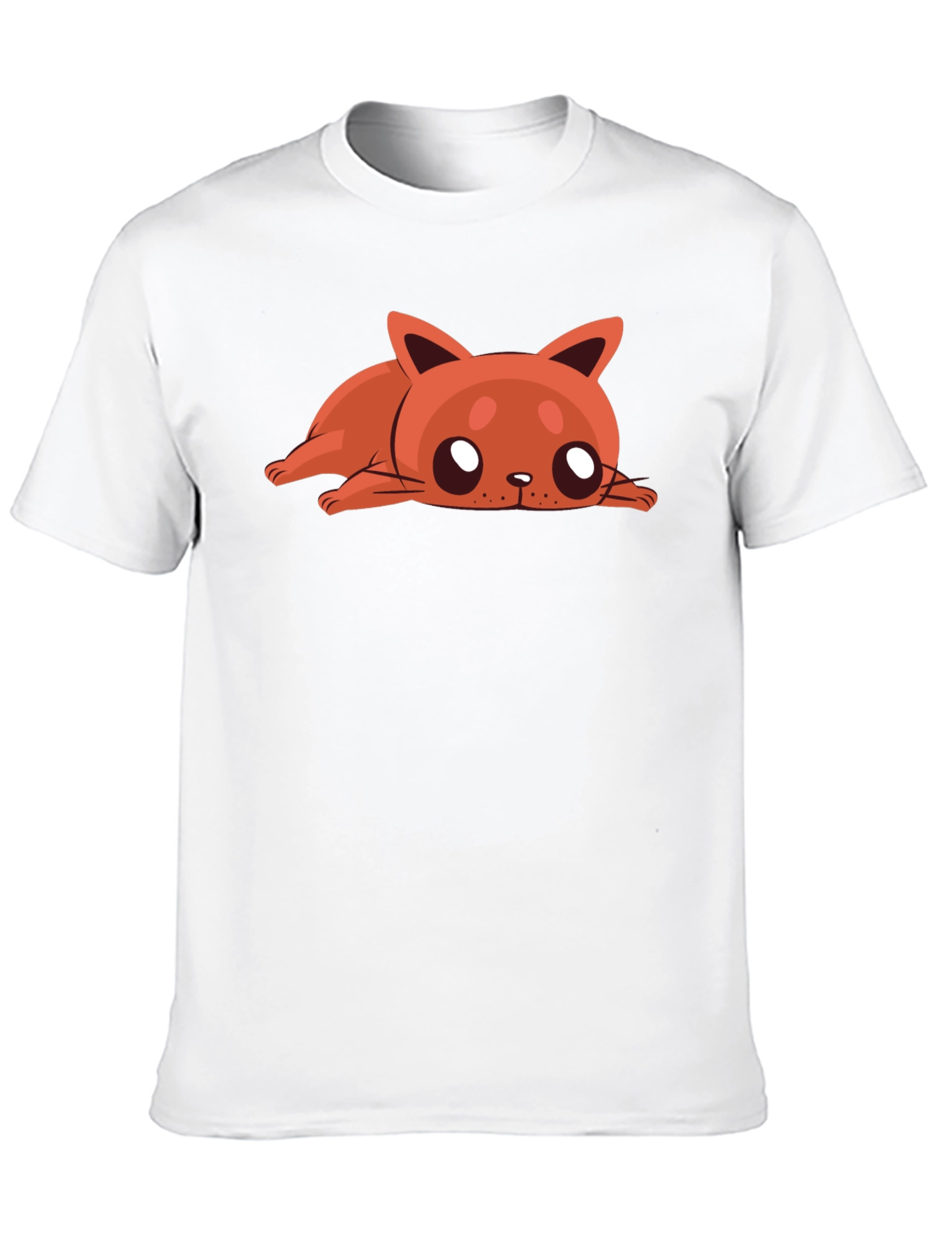 Cartoon Cat Graphic Tee - Relaxed Fit Black T-Shirt