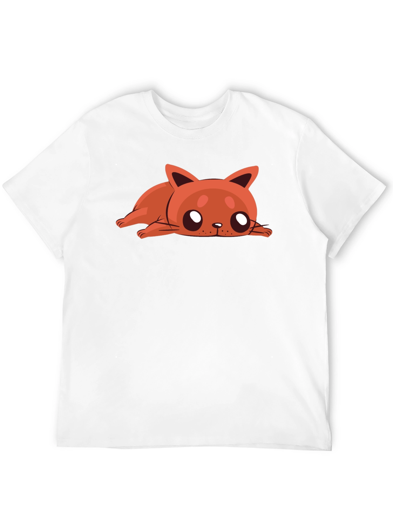 Cartoon Cat Graphic Tee - Relaxed Fit Black T-Shirt