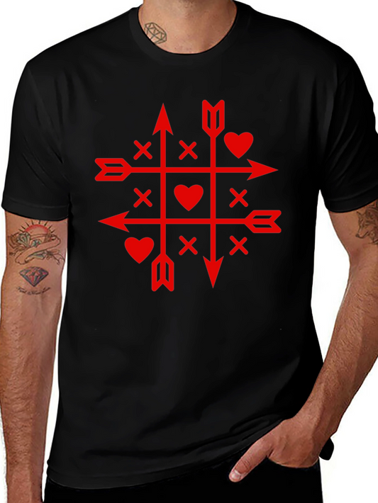 Heart & Arrow Tic Tac Toe Graphic Tee - Black