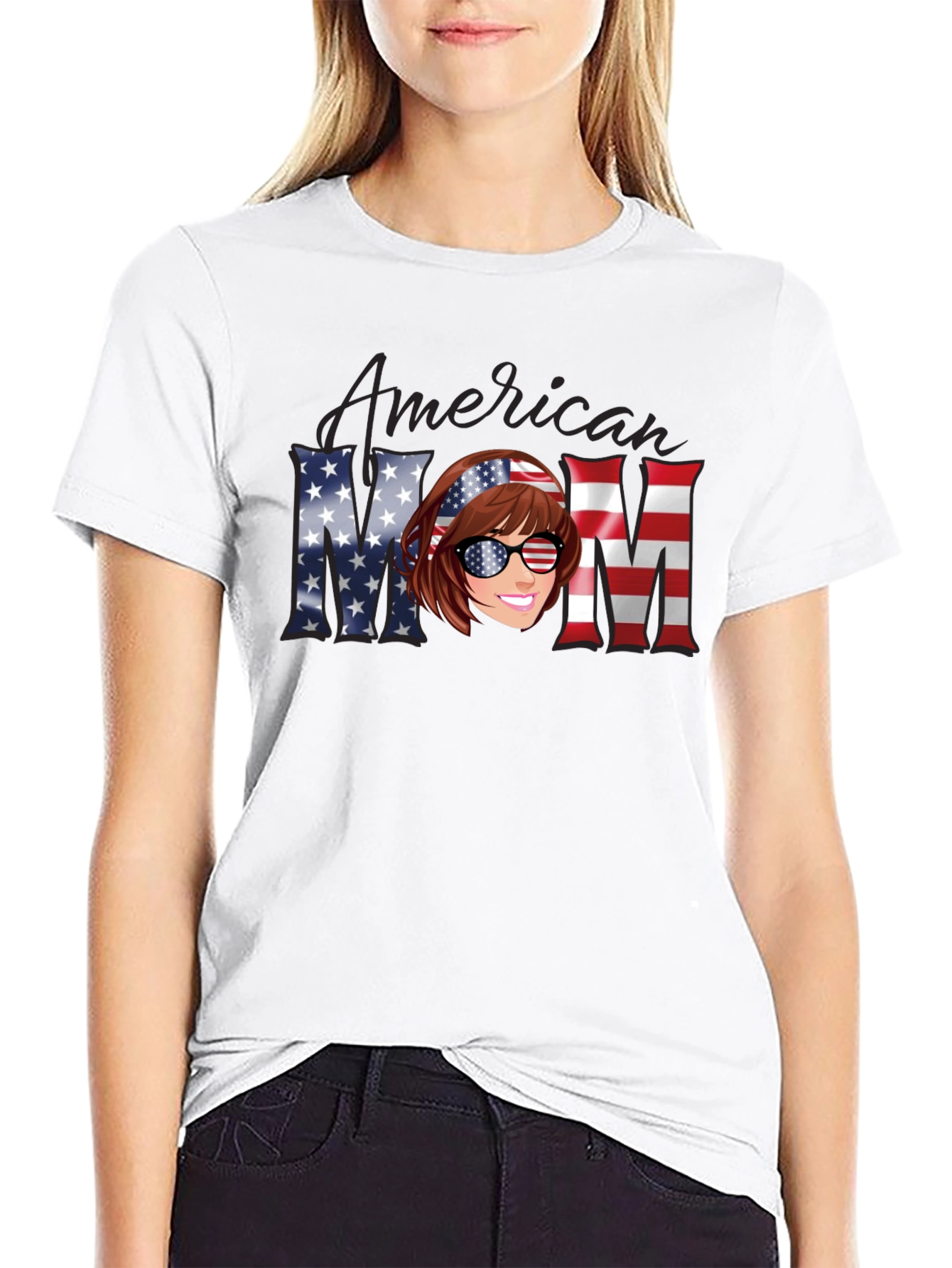 American Mom Patriotic Graphic Tee