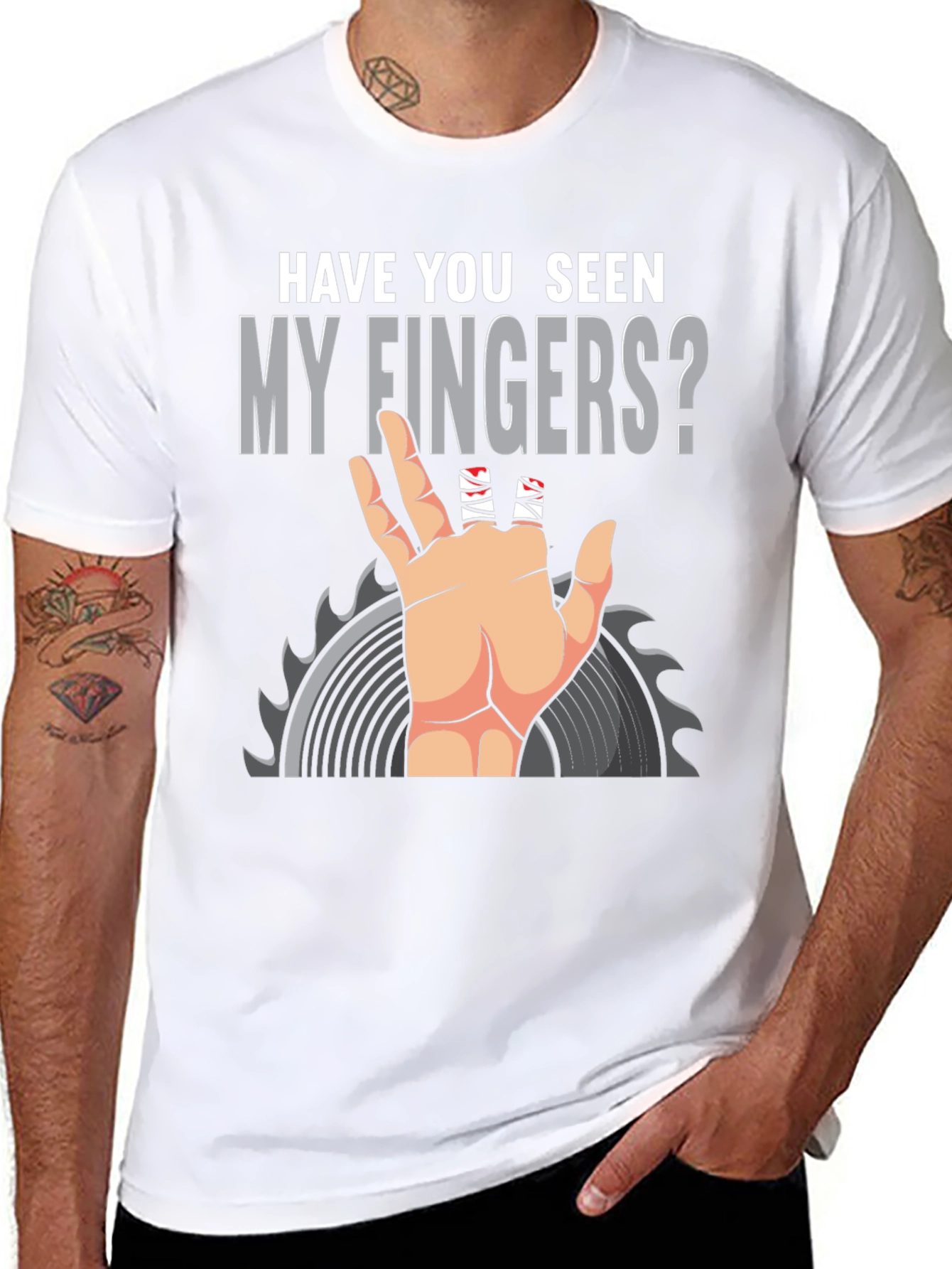 Have You Seen My Fingers? Funny Graphic T-Shirt