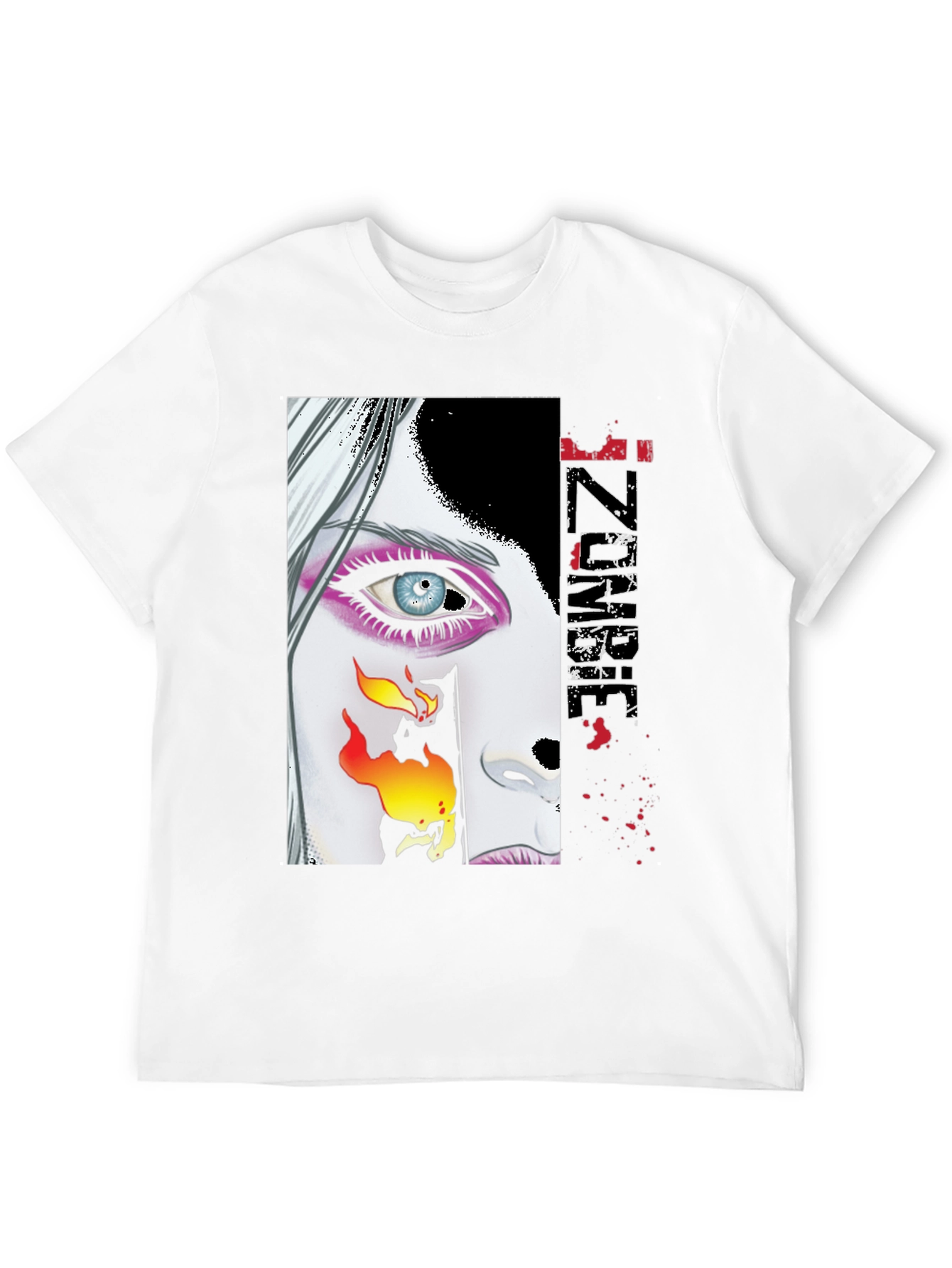Zombie Woman Graphic Print Black T-Shirt