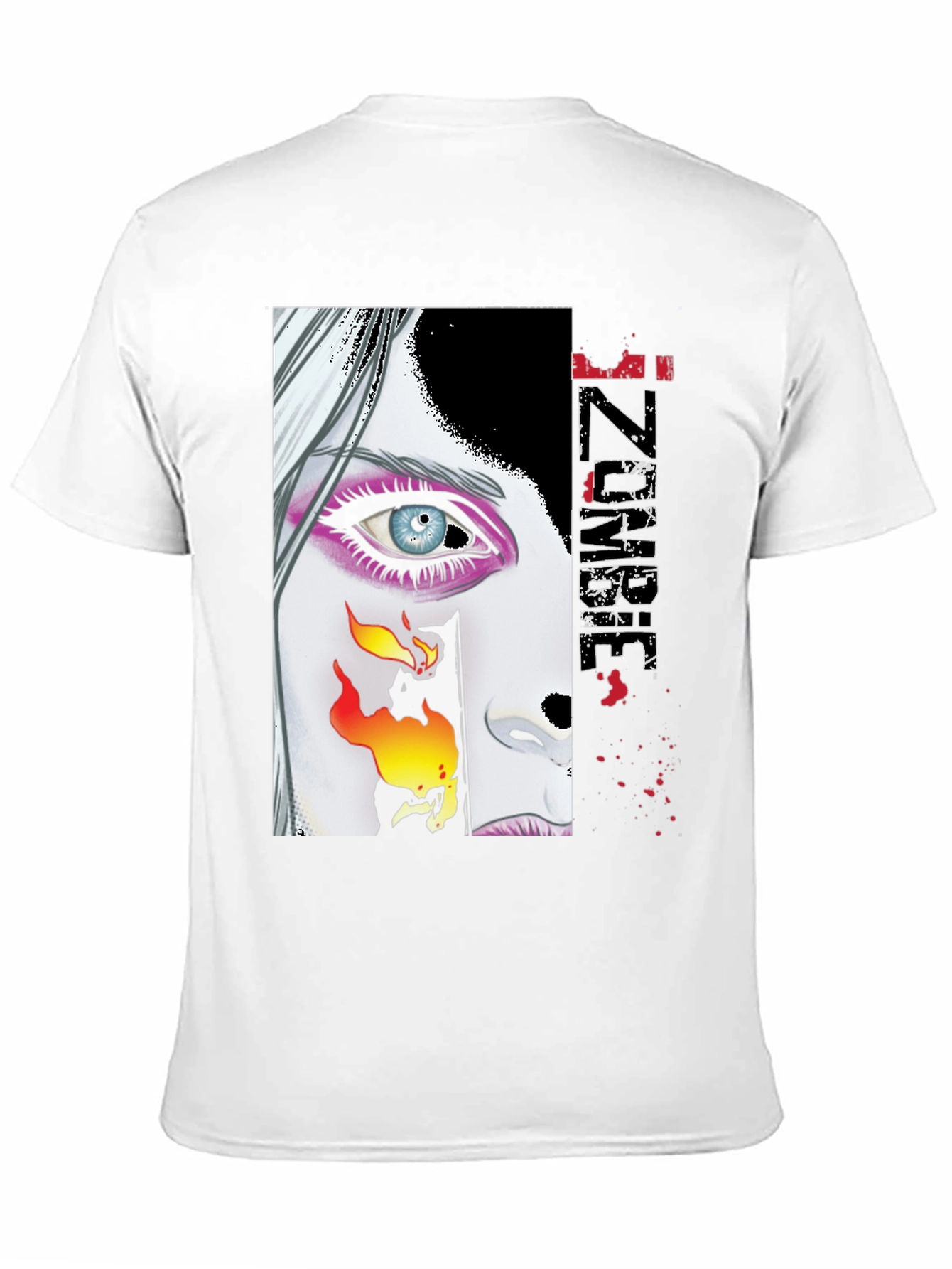 Zombie Woman Graphic Print Black T-Shirt