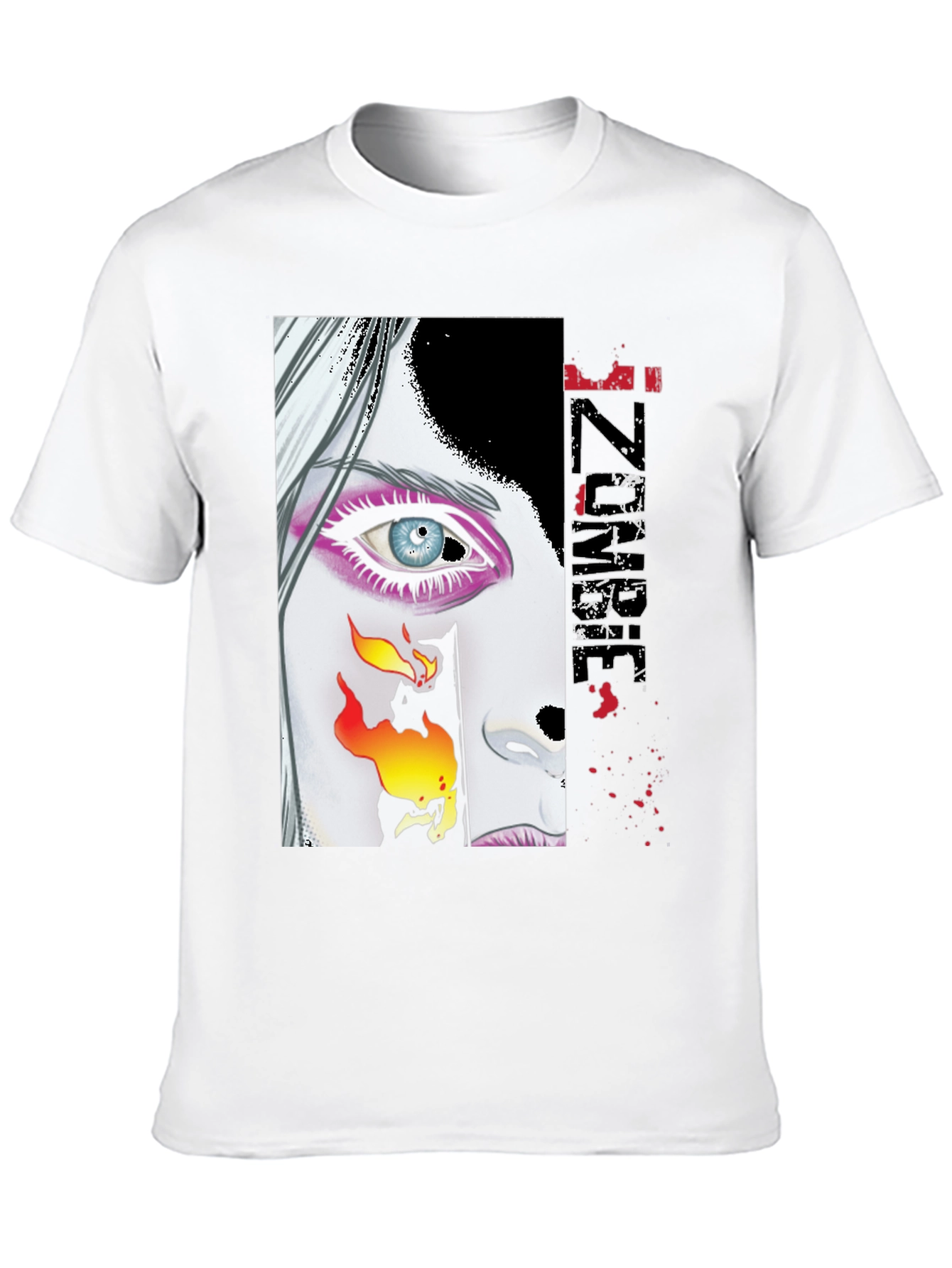 Zombie Woman Graphic Print Black T-Shirt
