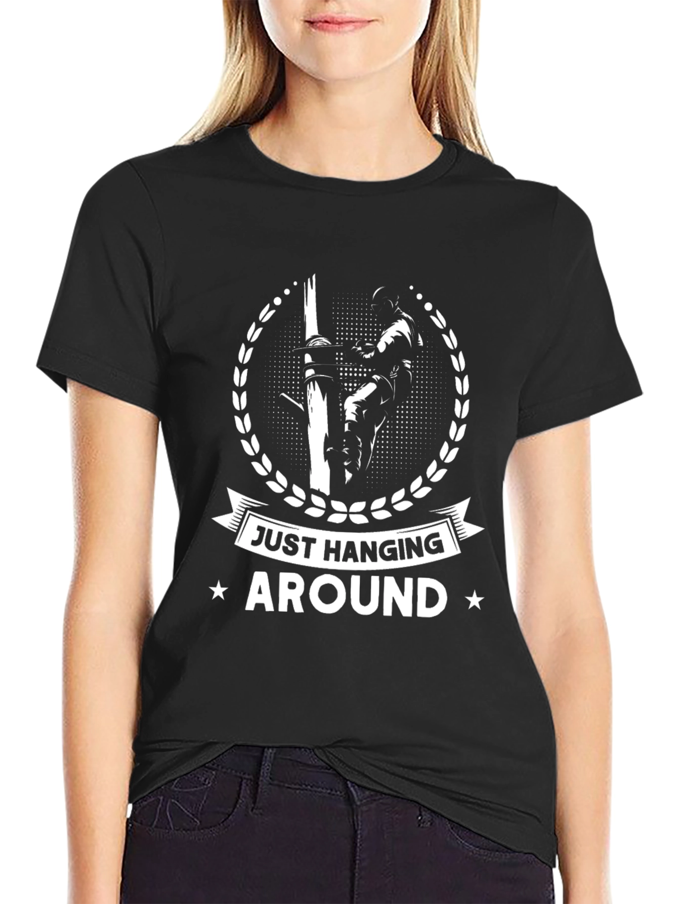 Just Hanging Around Lineman T-Shirt - Black