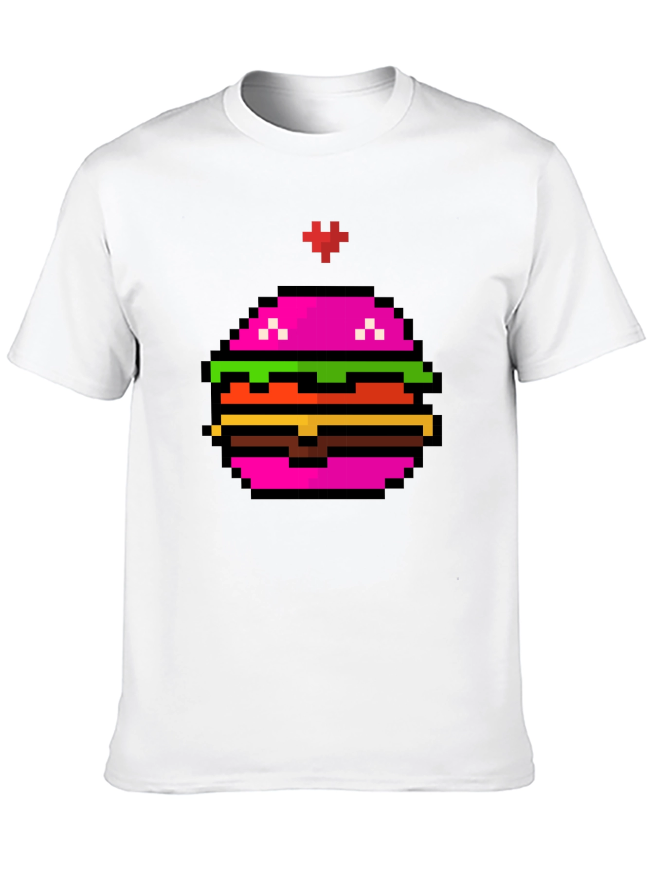 Pixel Burger Graphic Tee - Funky Black T-Shirt