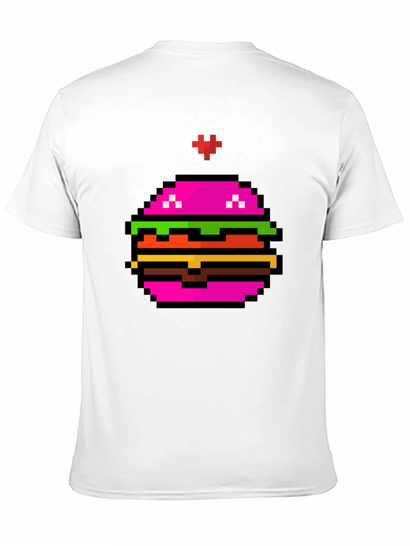 Pixel Burger Graphic Tee - Funky Black T-Shirt
