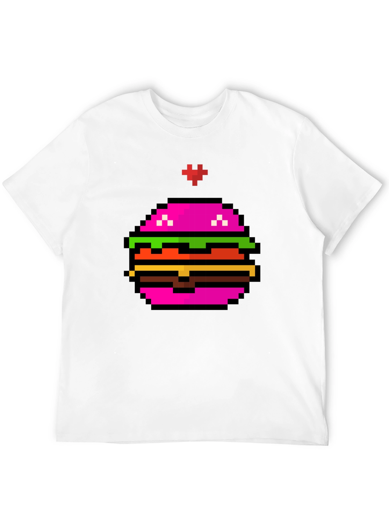 Pixel Burger Graphic Tee - Funky Black T-Shirt