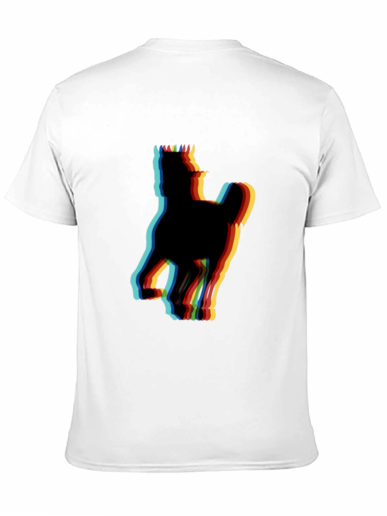 Retro Horse Glitch Black T-Shirt