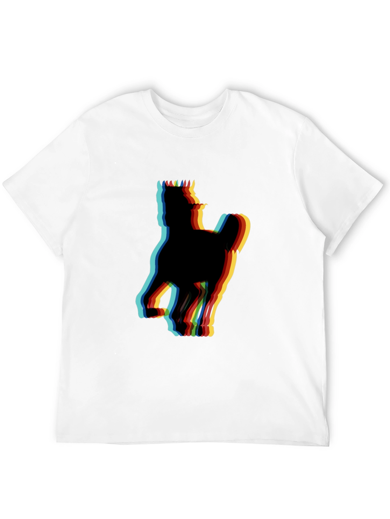 Retro Horse Glitch Black T-Shirt
