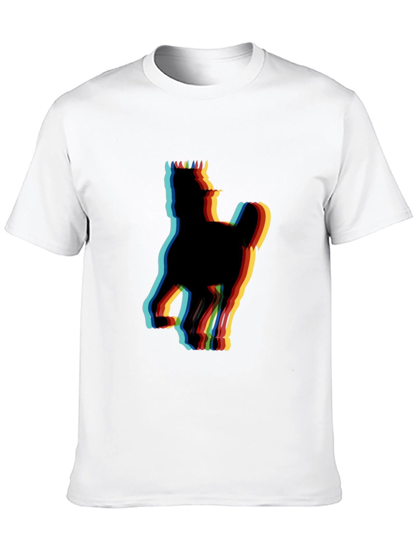Retro Horse Glitch Black T-Shirt
