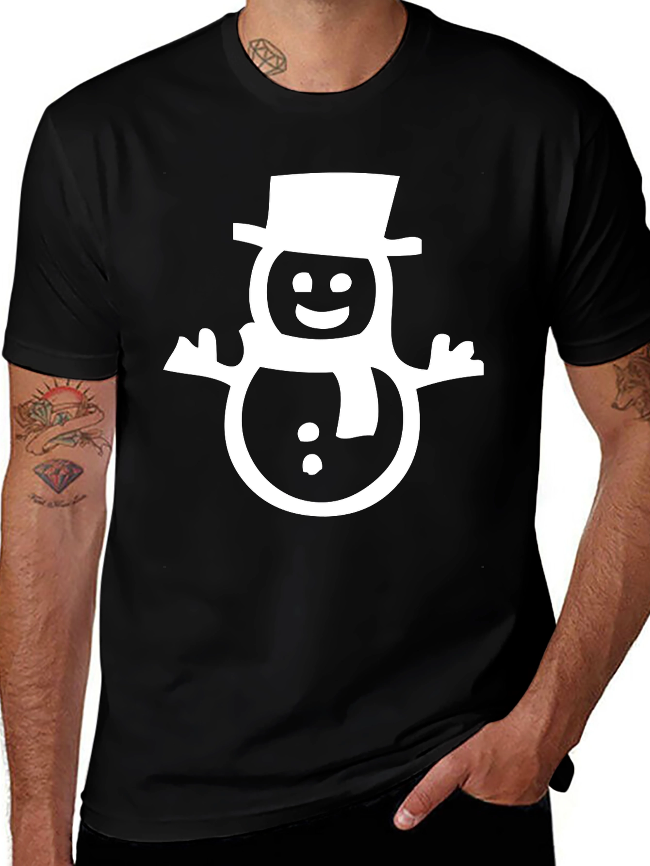 Festive Snowman Graphic Tee - Holiday Fun