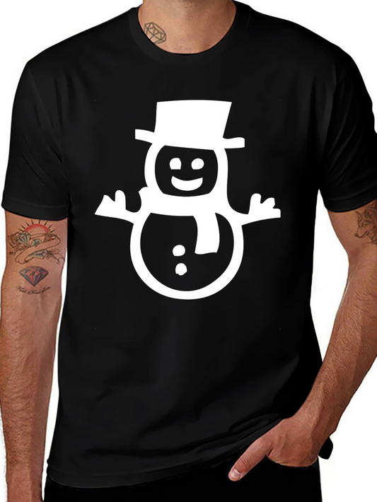 Festive Snowman Graphic Tee - Holiday Fun