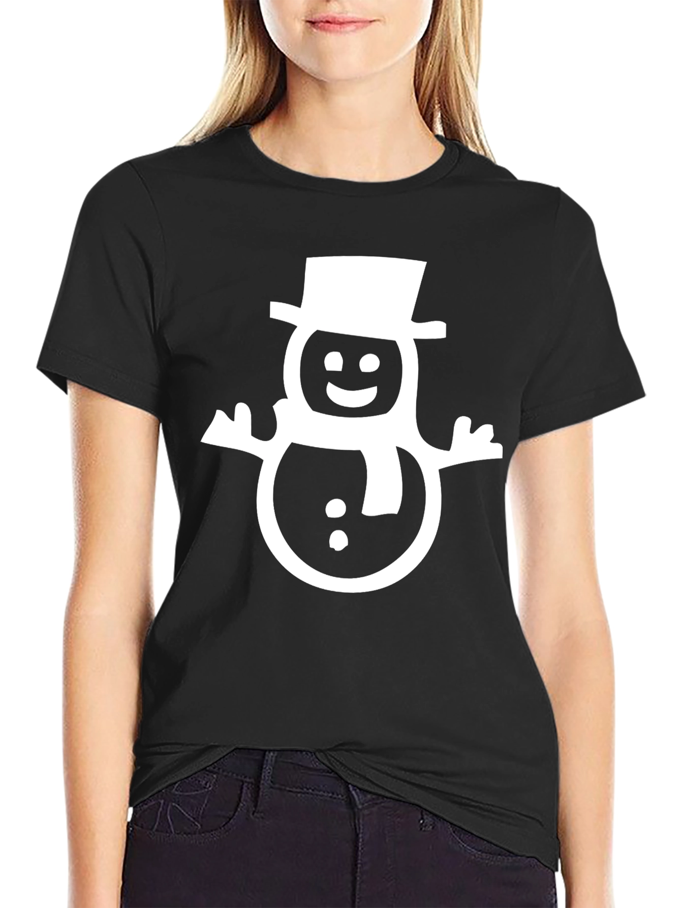 Festive Snowman Graphic Tee - Holiday Fun