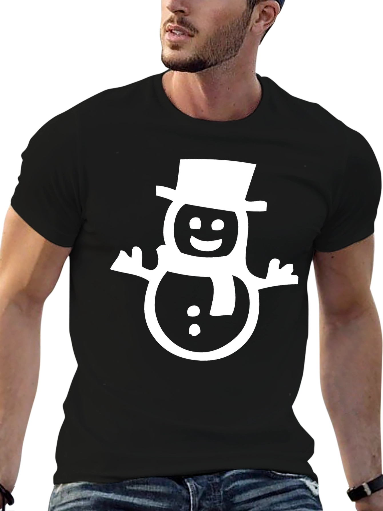 Festive Snowman Graphic Tee - Holiday Fun
