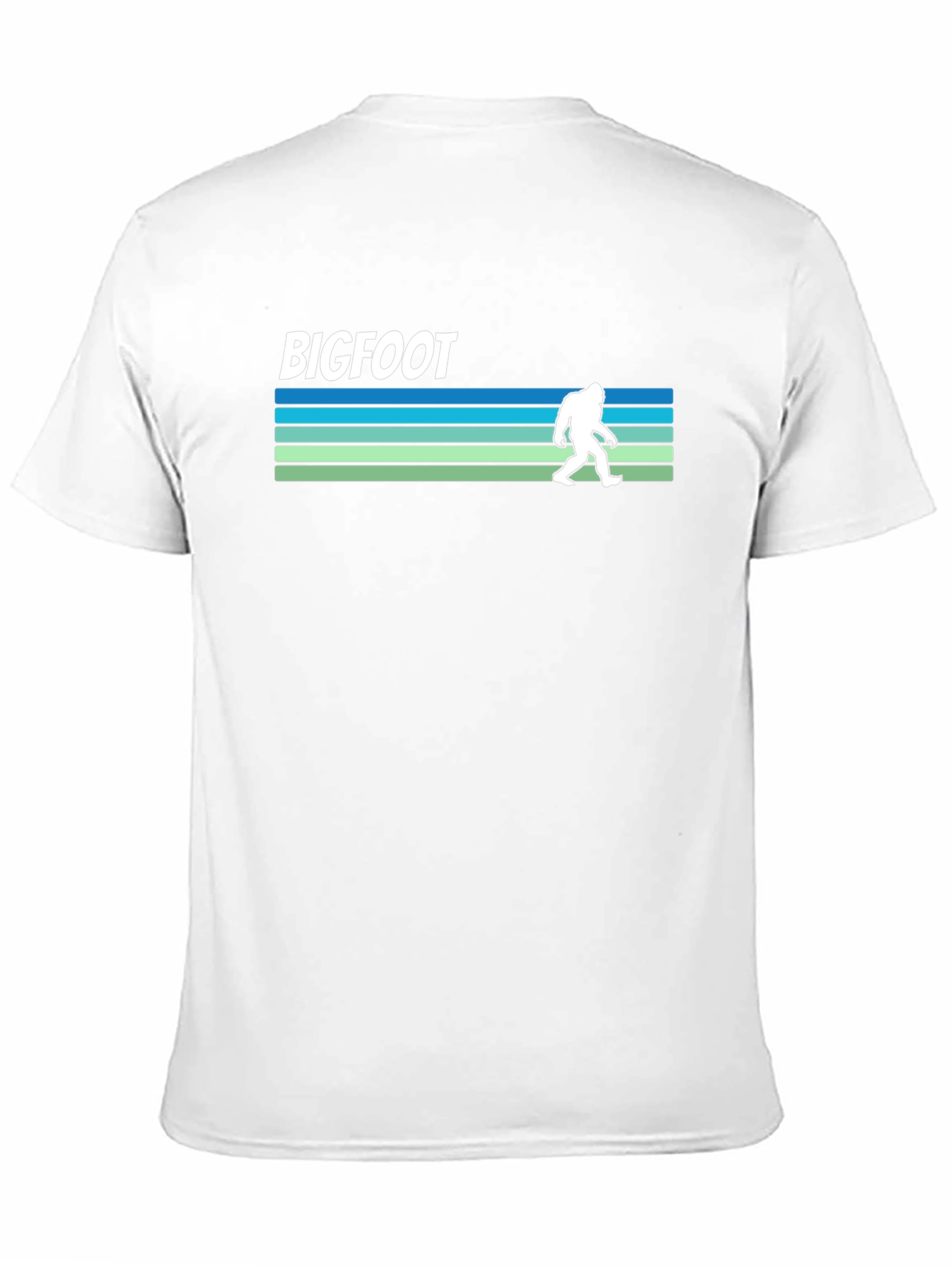 Bigfoot Retro Striped T-Shirt - Cryptid Adventure