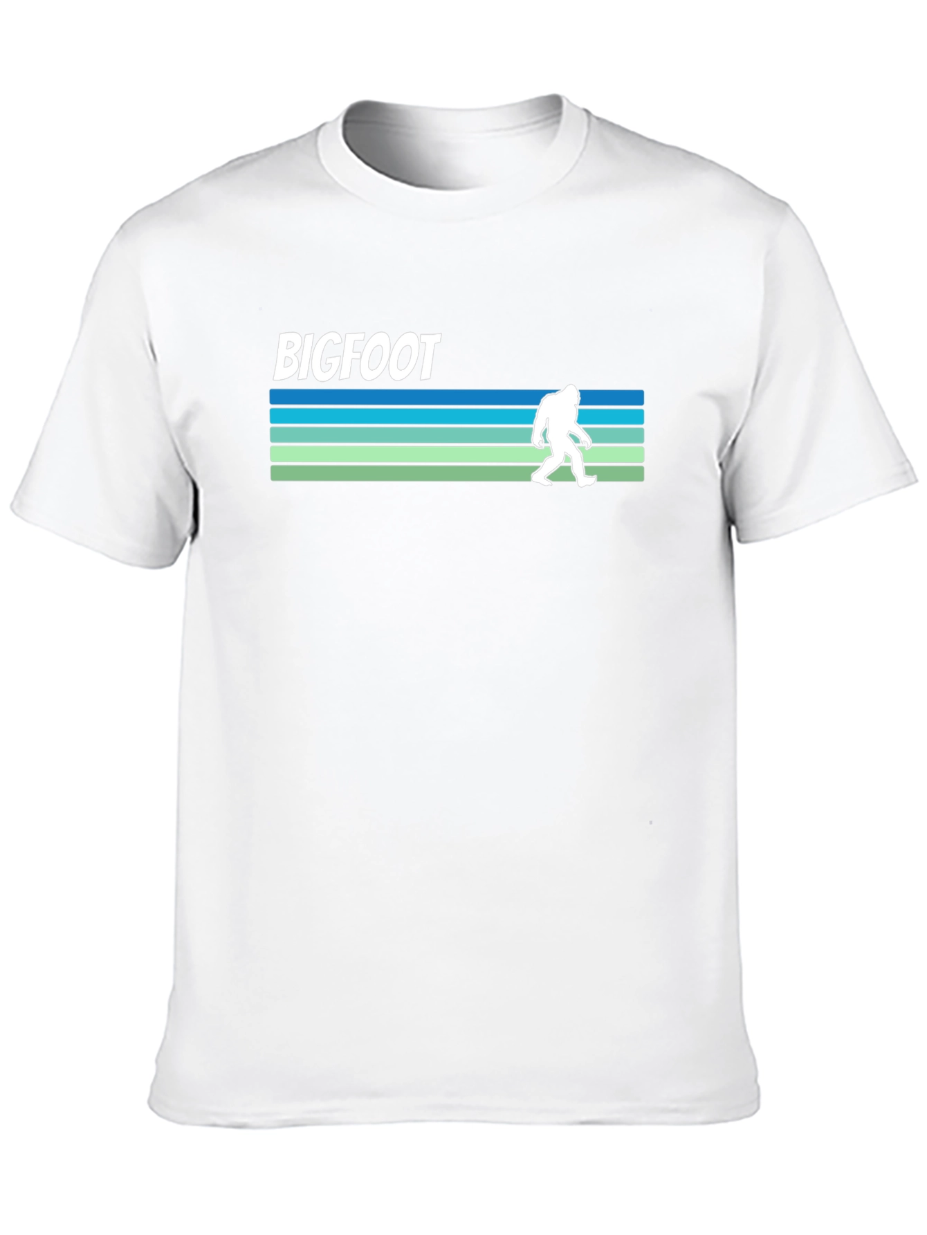 Bigfoot Retro Striped T-Shirt - Cryptid Adventure
