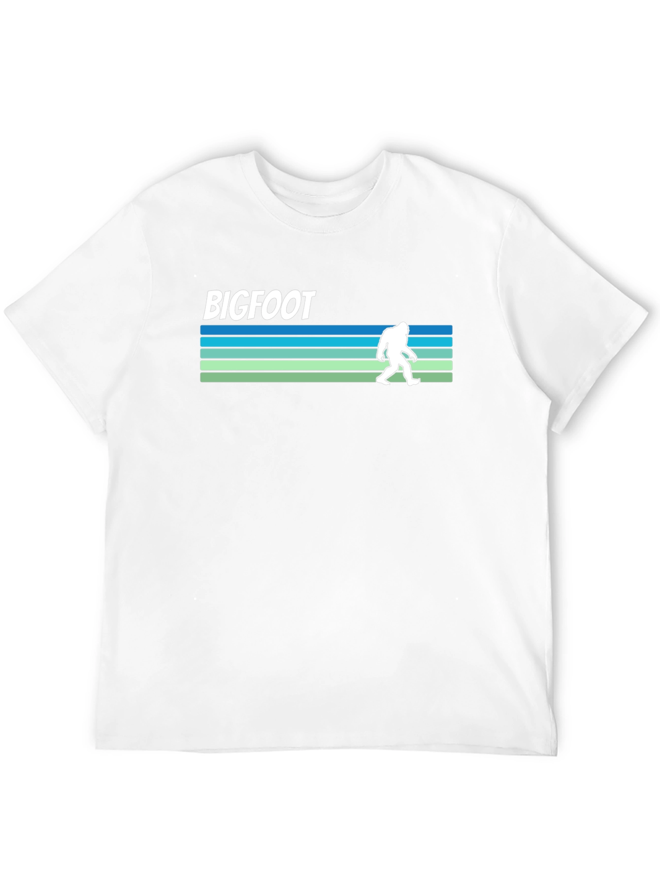 Bigfoot Retro Striped T-Shirt - Cryptid Adventure