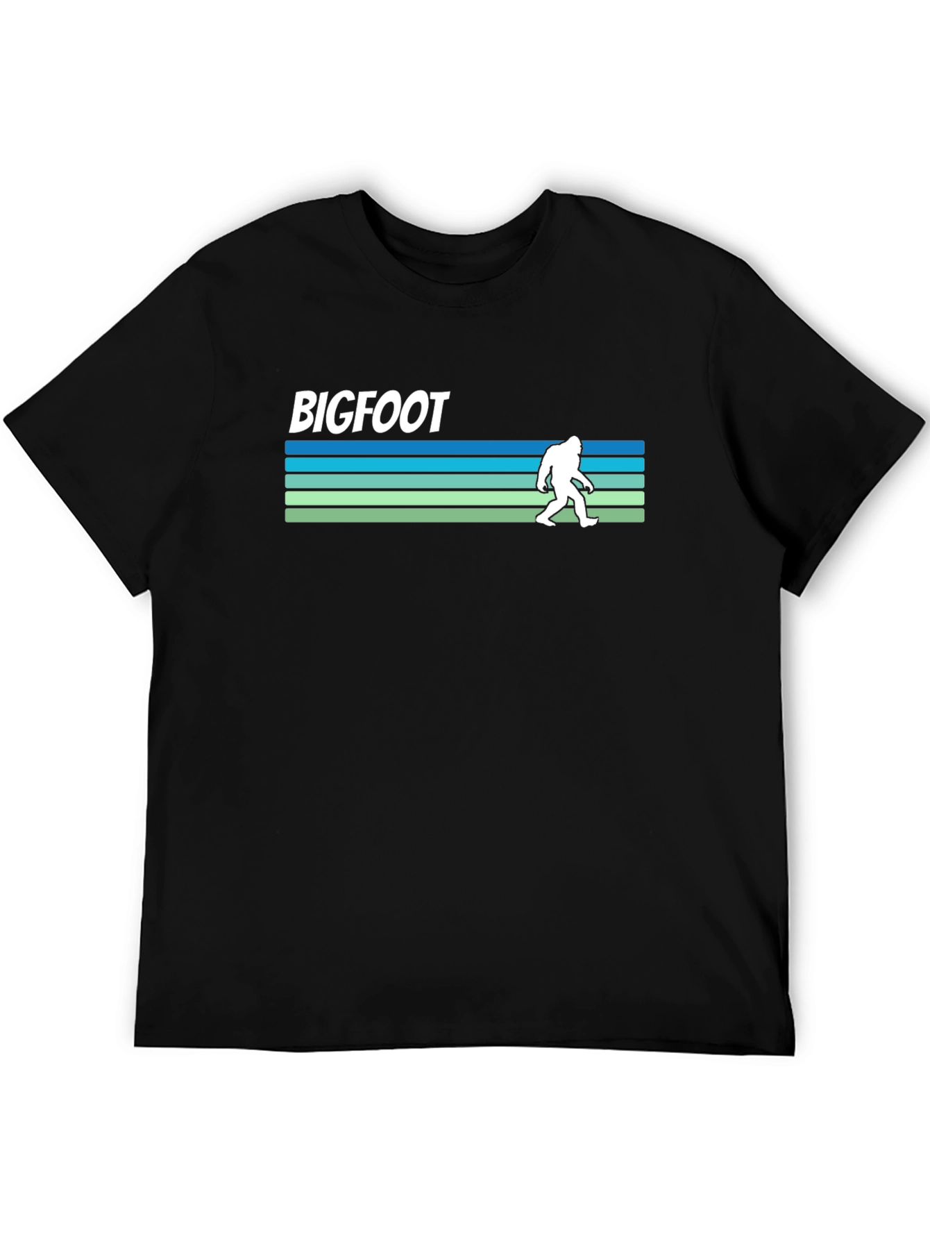 Bigfoot Retro Striped T-Shirt - Cryptid Adventure