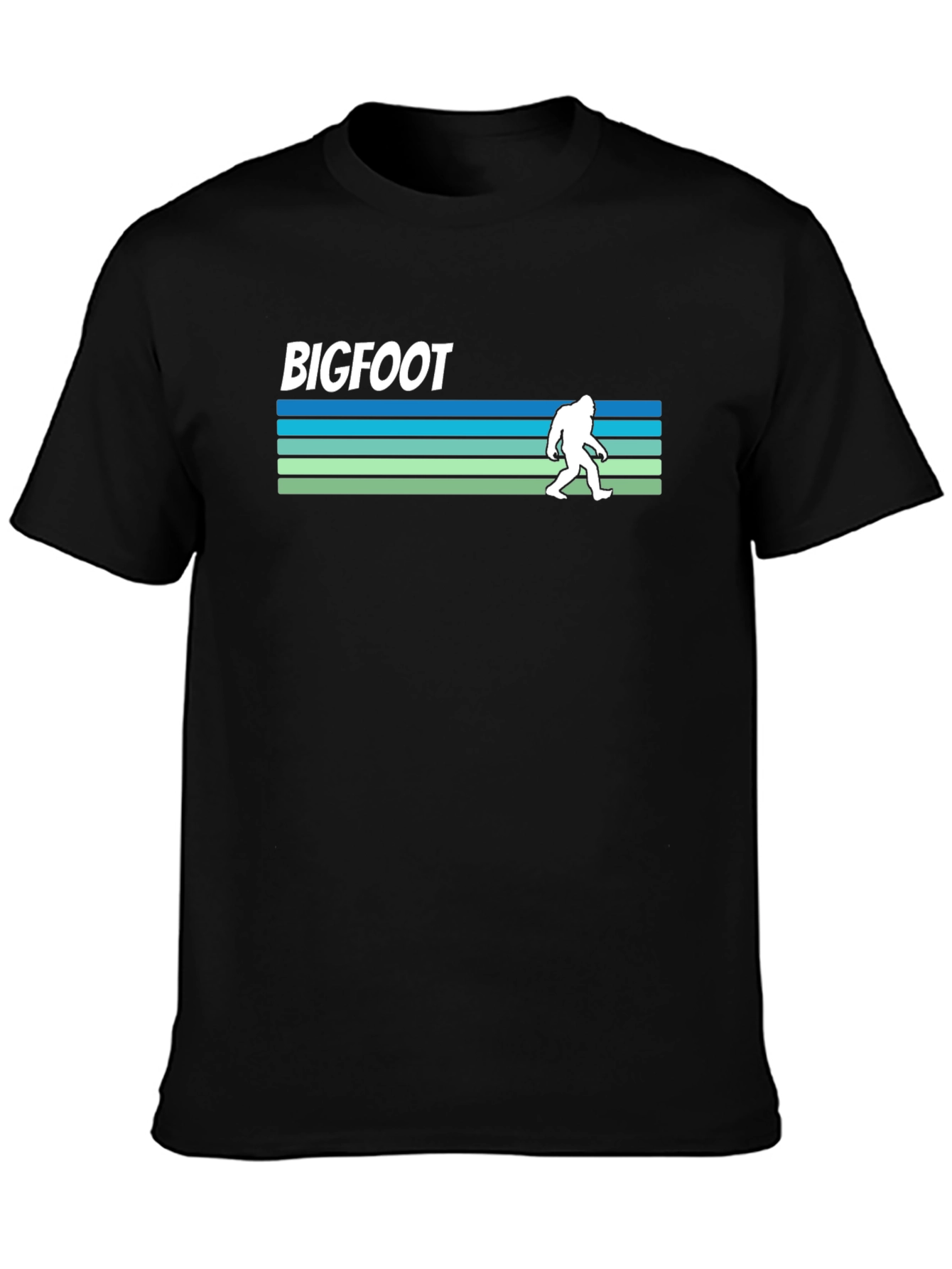 Bigfoot Retro Striped T-Shirt - Cryptid Adventure