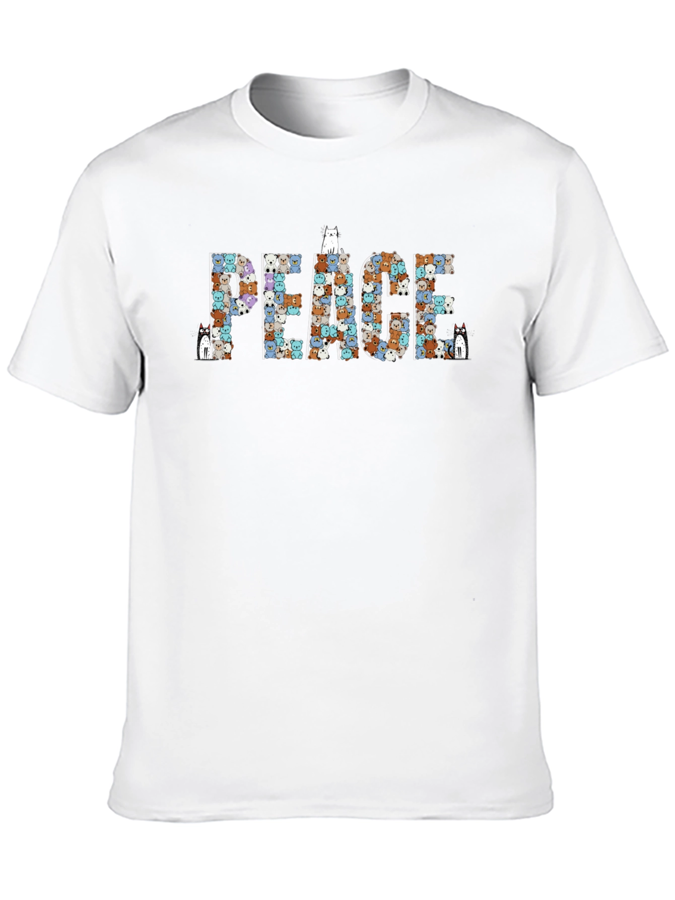 Peace Cats Graphic T-Shirt - Comfort and Style