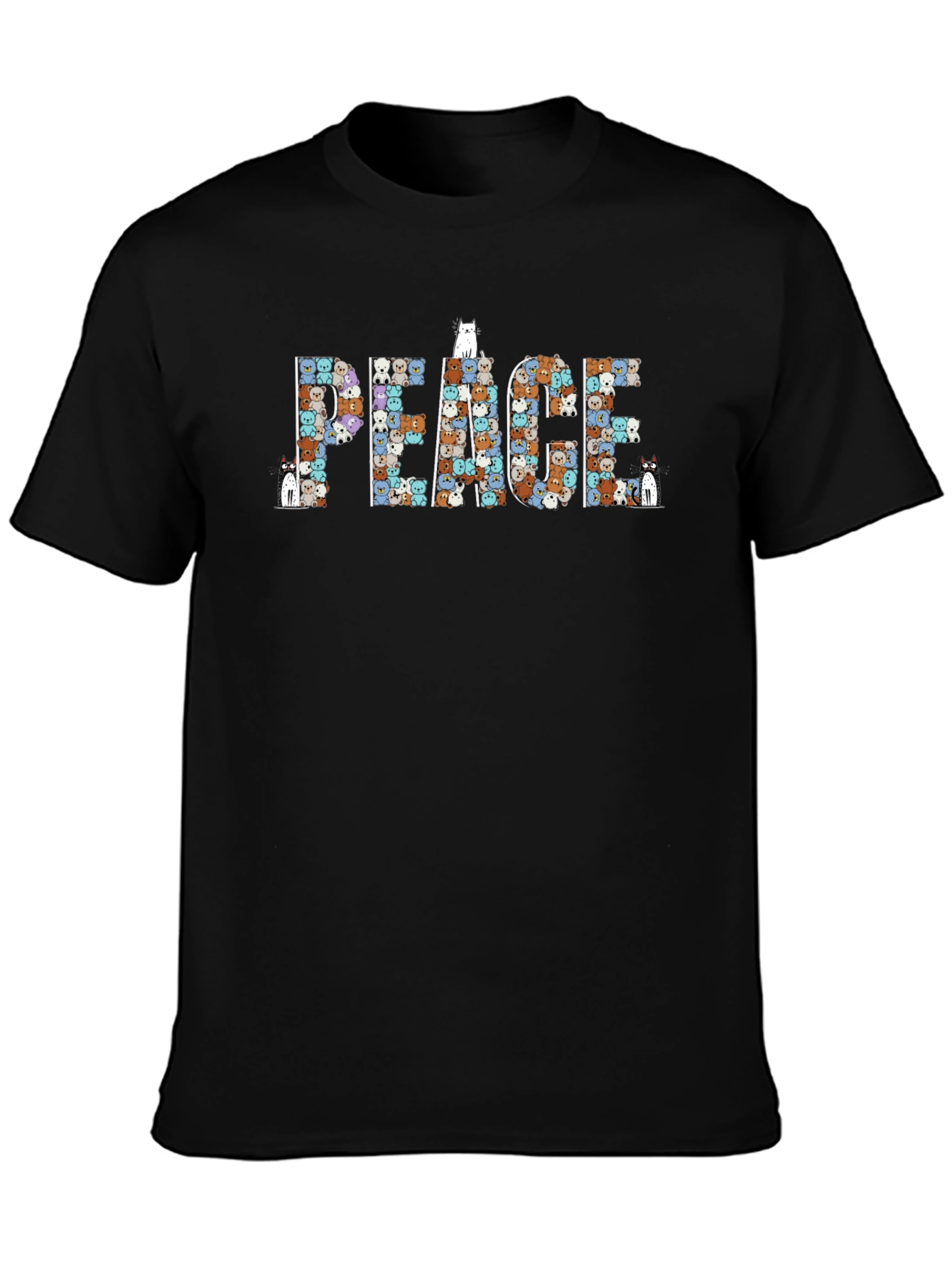Peace Cats Graphic T-Shirt - Comfort and Style