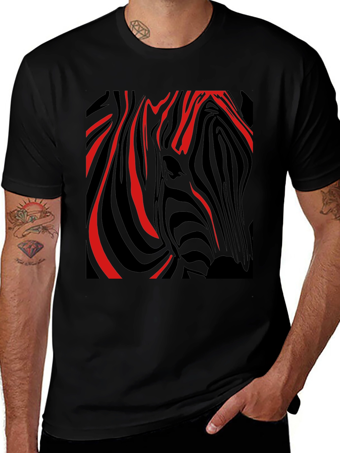 Zebra Stripe Graphic Tee - Modern Style