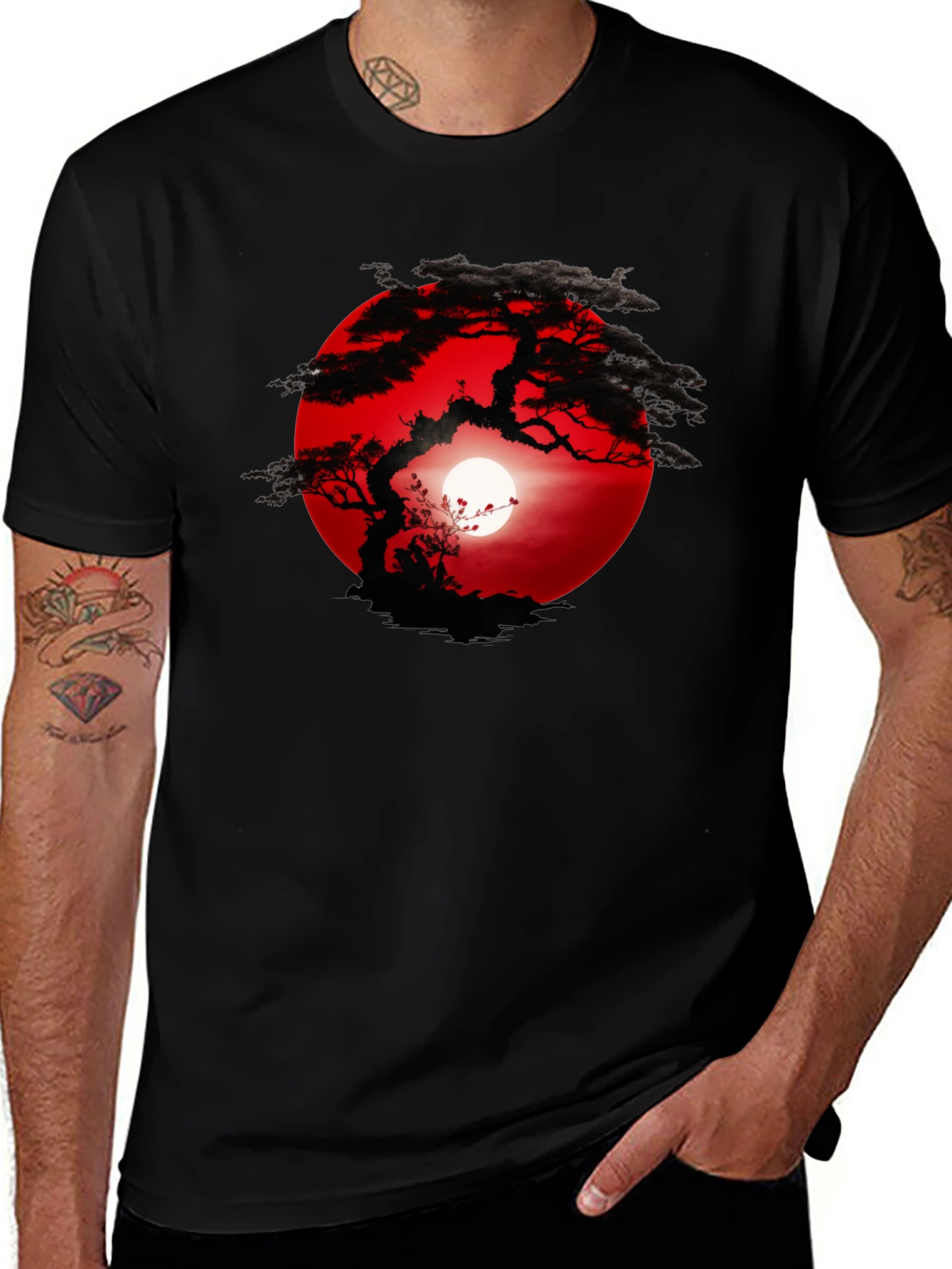 Bonsai Sunset T-Shirt - Unique Graphic Tee