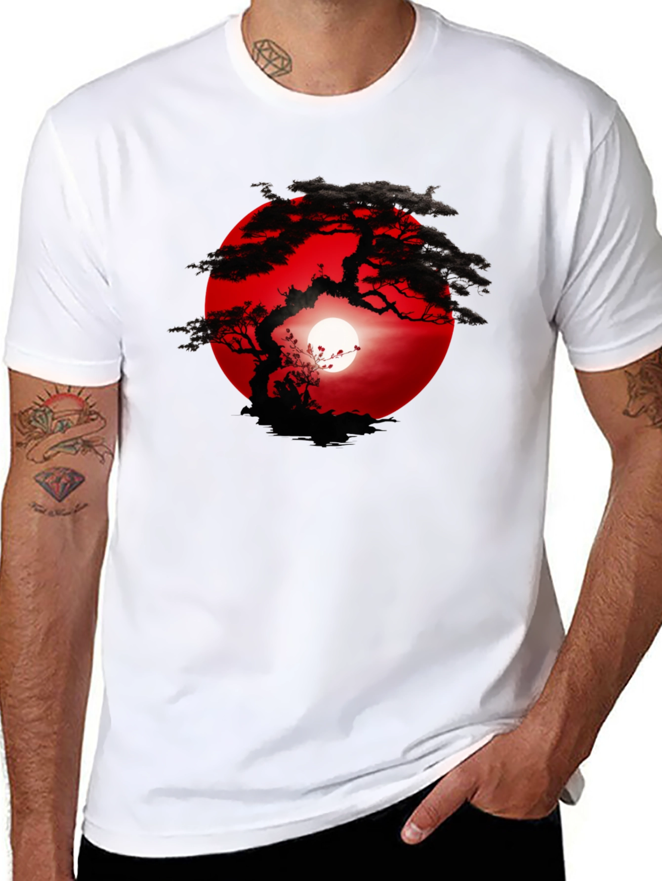 Bonsai Sunset T-Shirt - Unique Graphic Tee