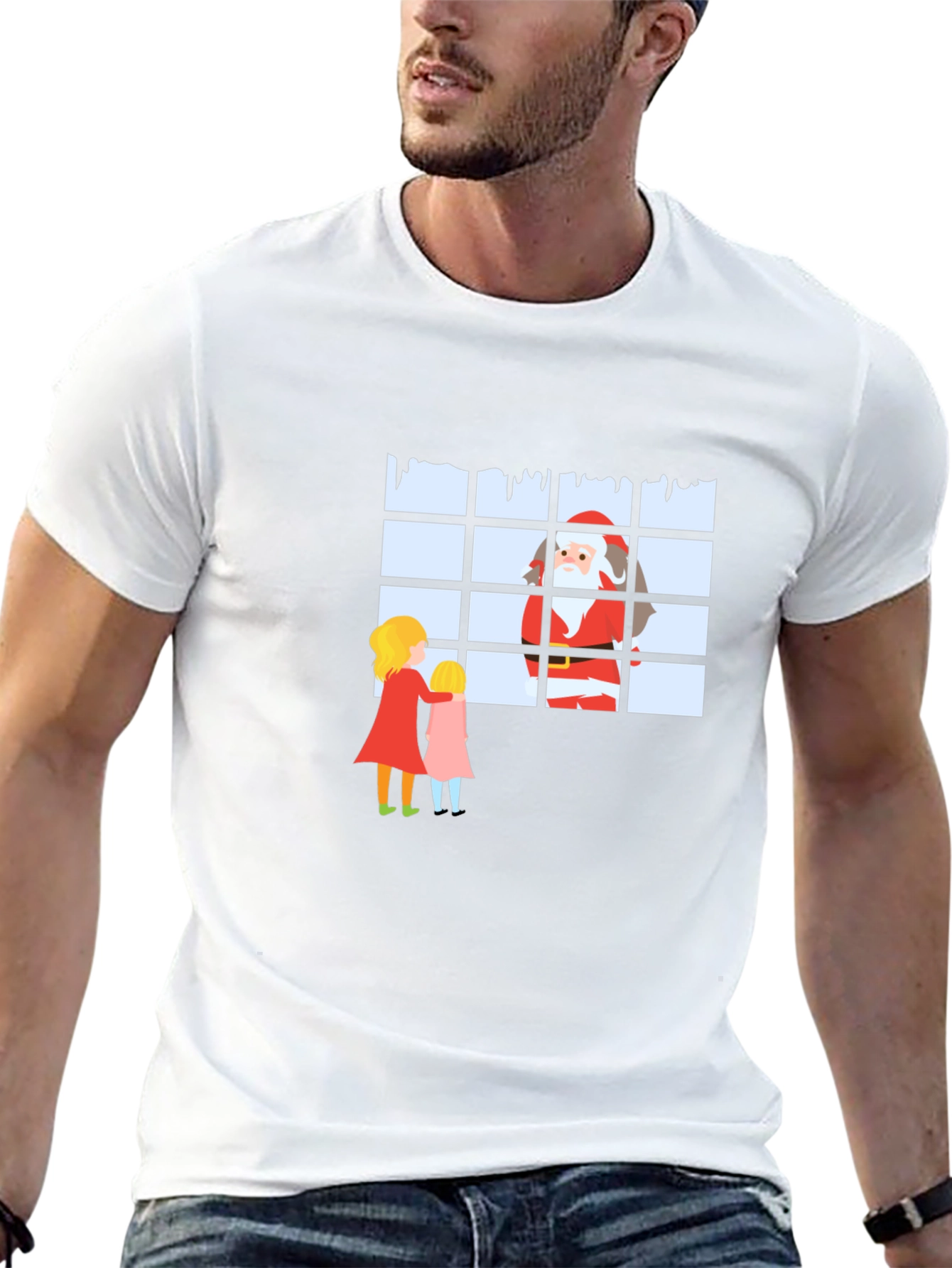 Santa at the Window Graphic T-Shirt