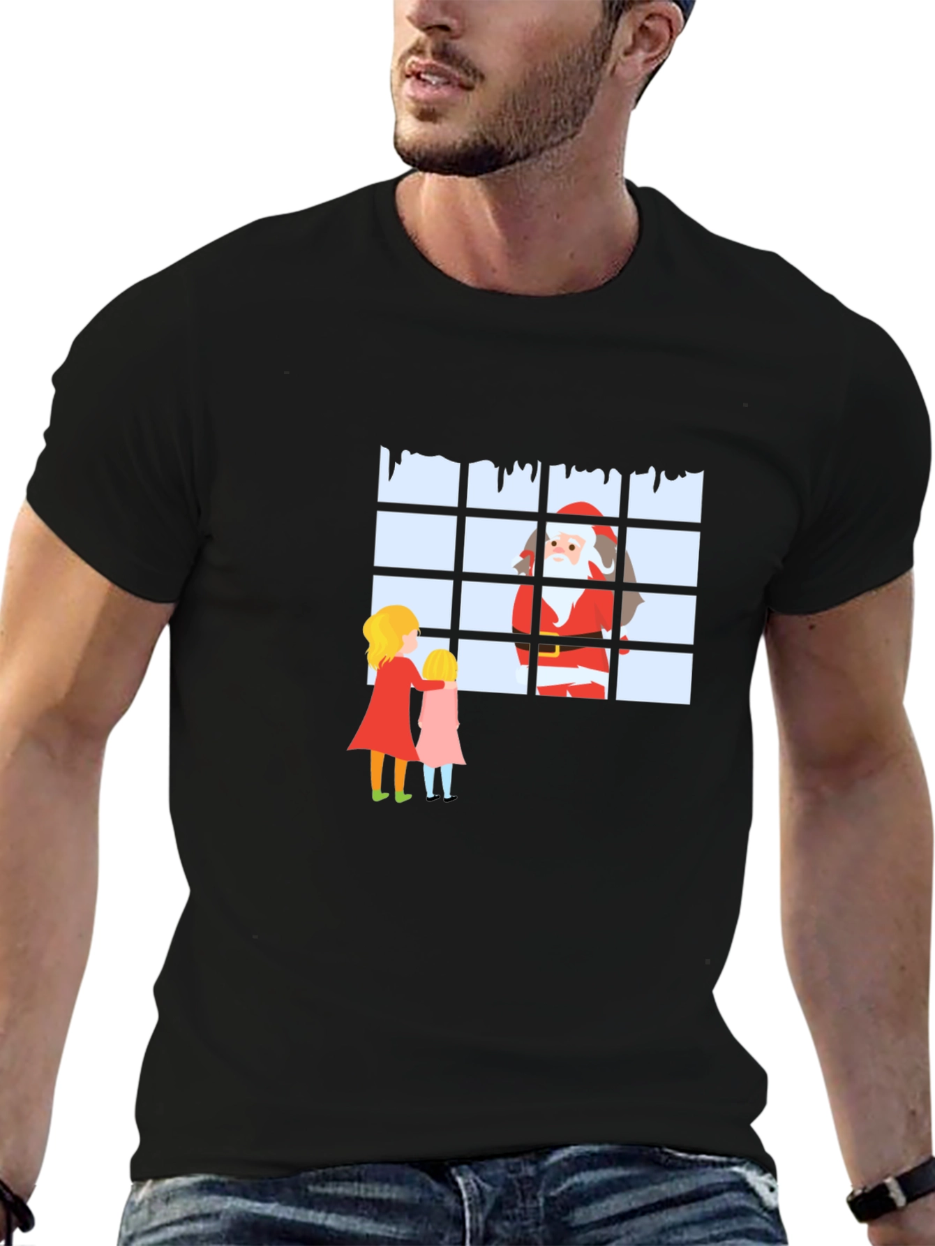 Santa at the Window Graphic T-Shirt