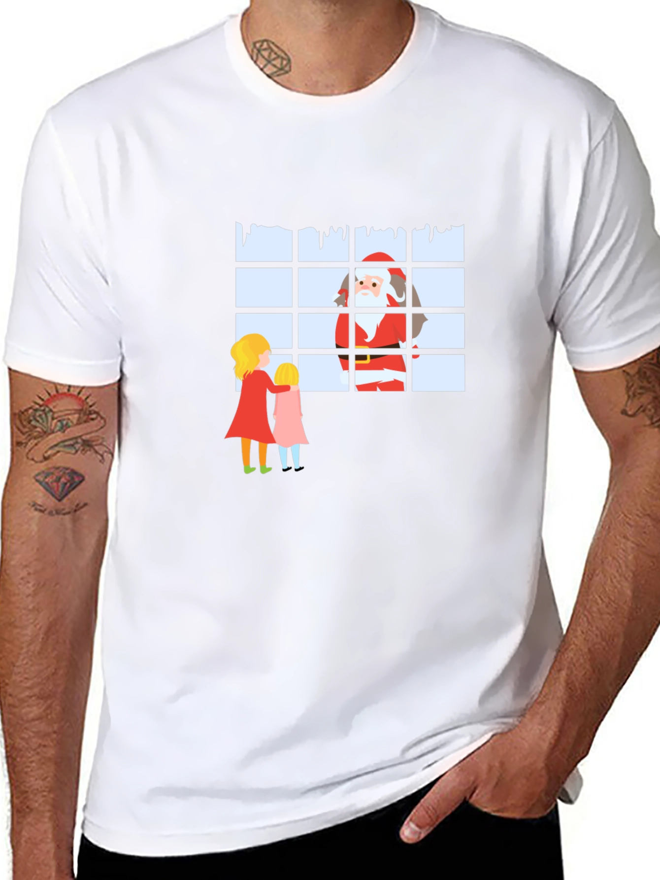 Santa at the Window Graphic T-Shirt