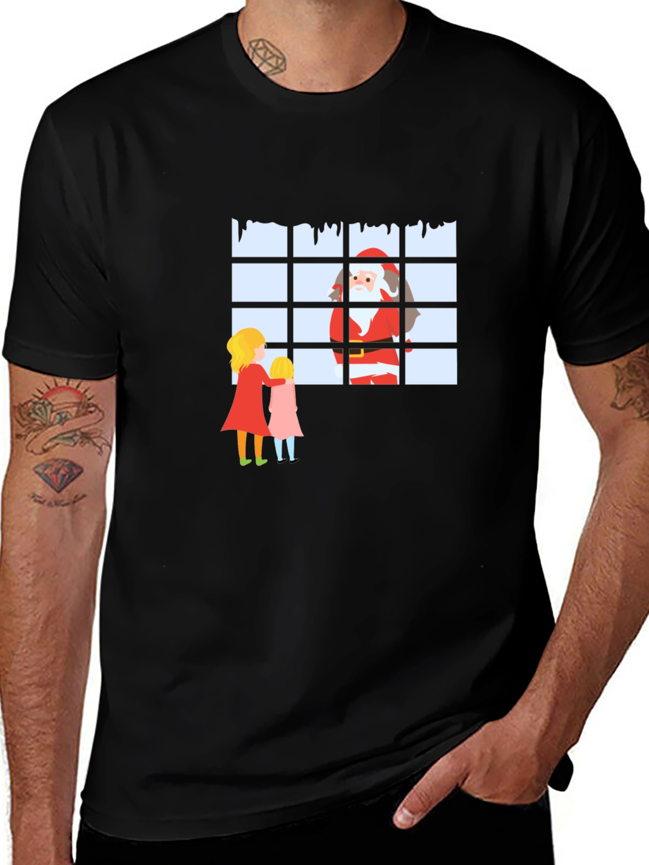 Santa at the Window Graphic T-Shirt