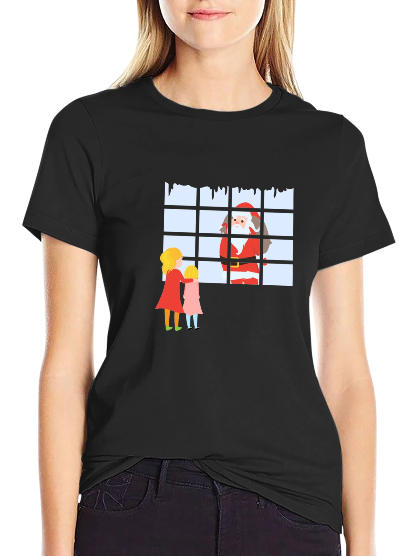 Santa at the Window Graphic T-Shirt