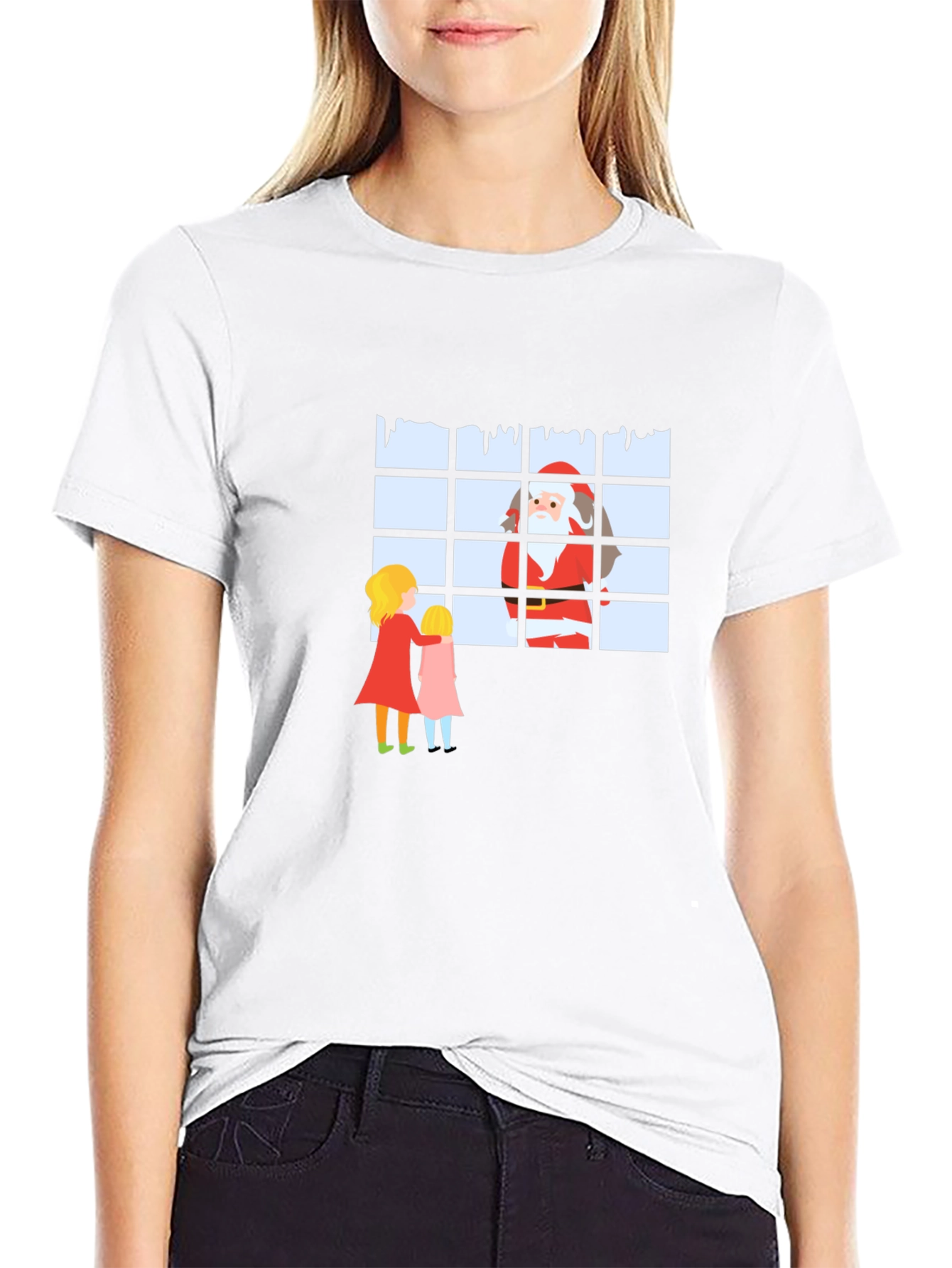 Santa at the Window Graphic T-Shirt