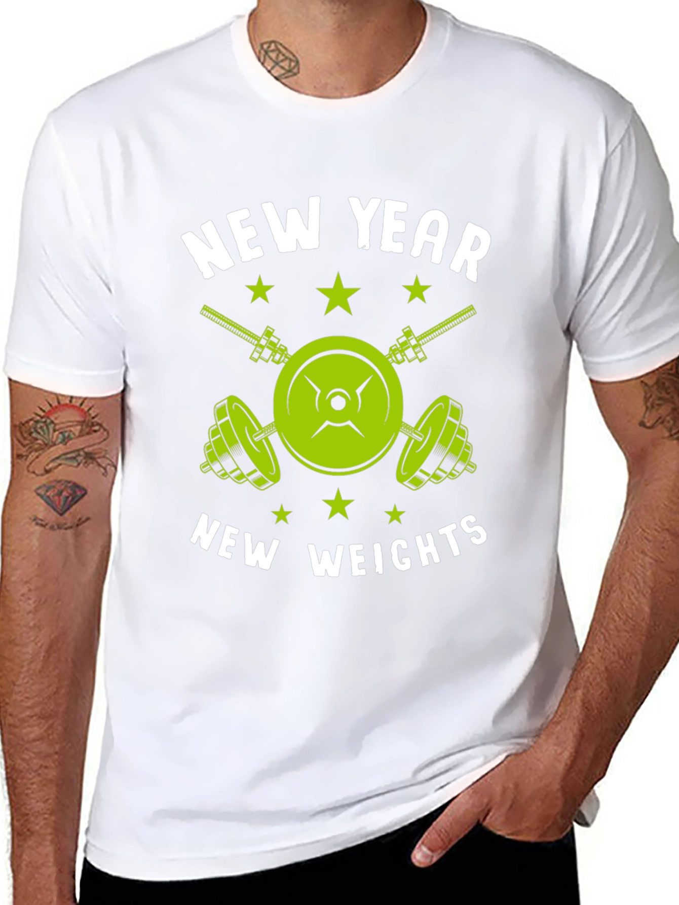 New Year New Weights T-Shirt - Fitness Gym Tee