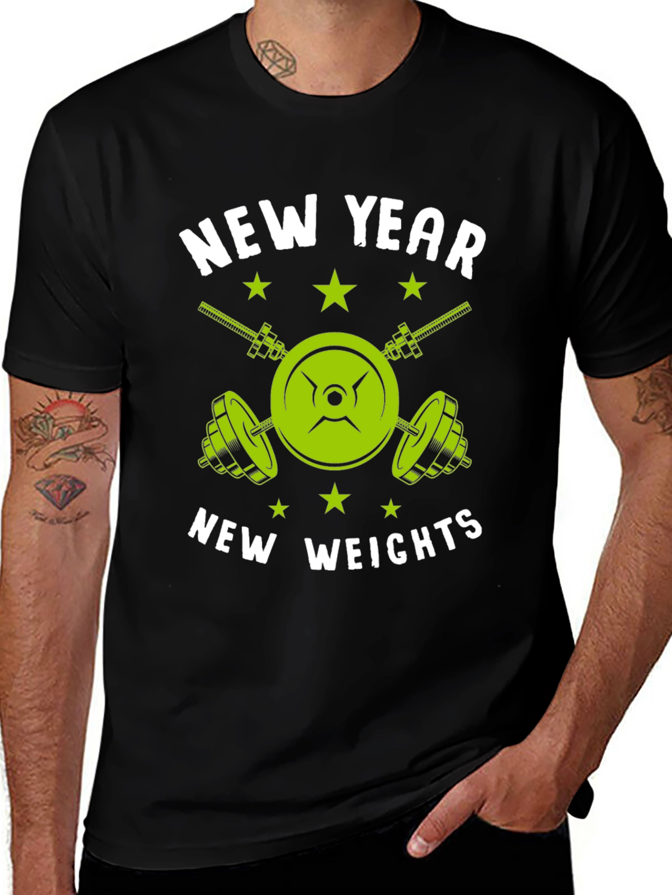 New Year New Weights T-Shirt - Fitness Gym Tee