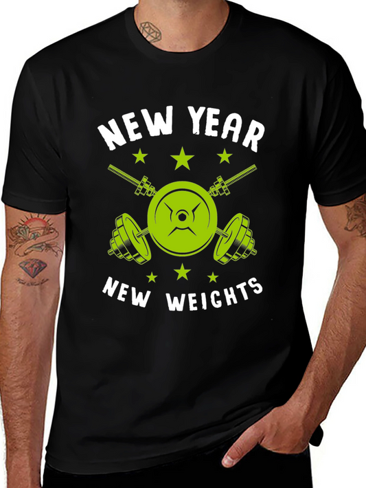 New Year New Weights T-Shirt - Fitness Gym Tee