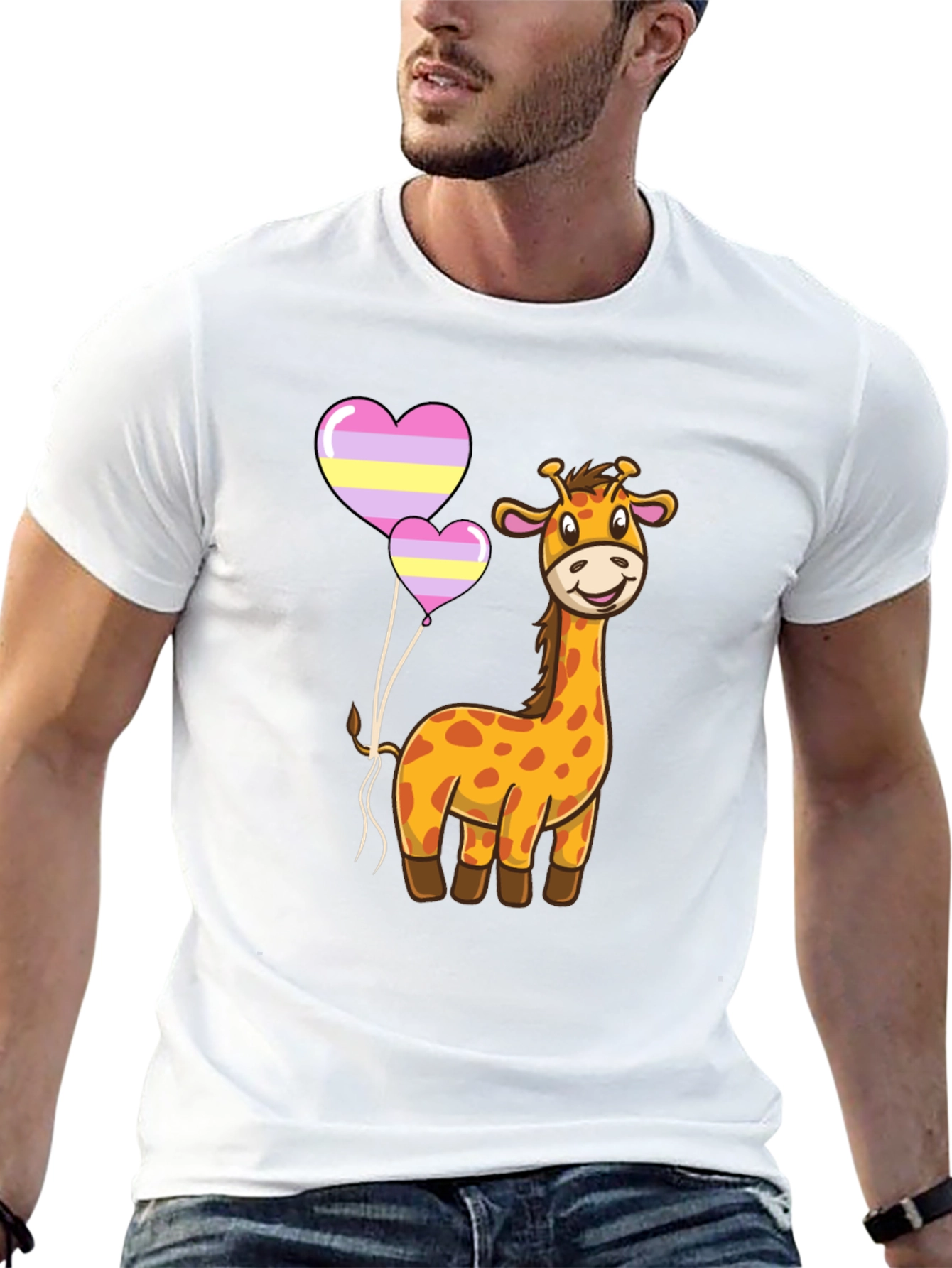 Cute Giraffe Heart Balloons T-Shirt