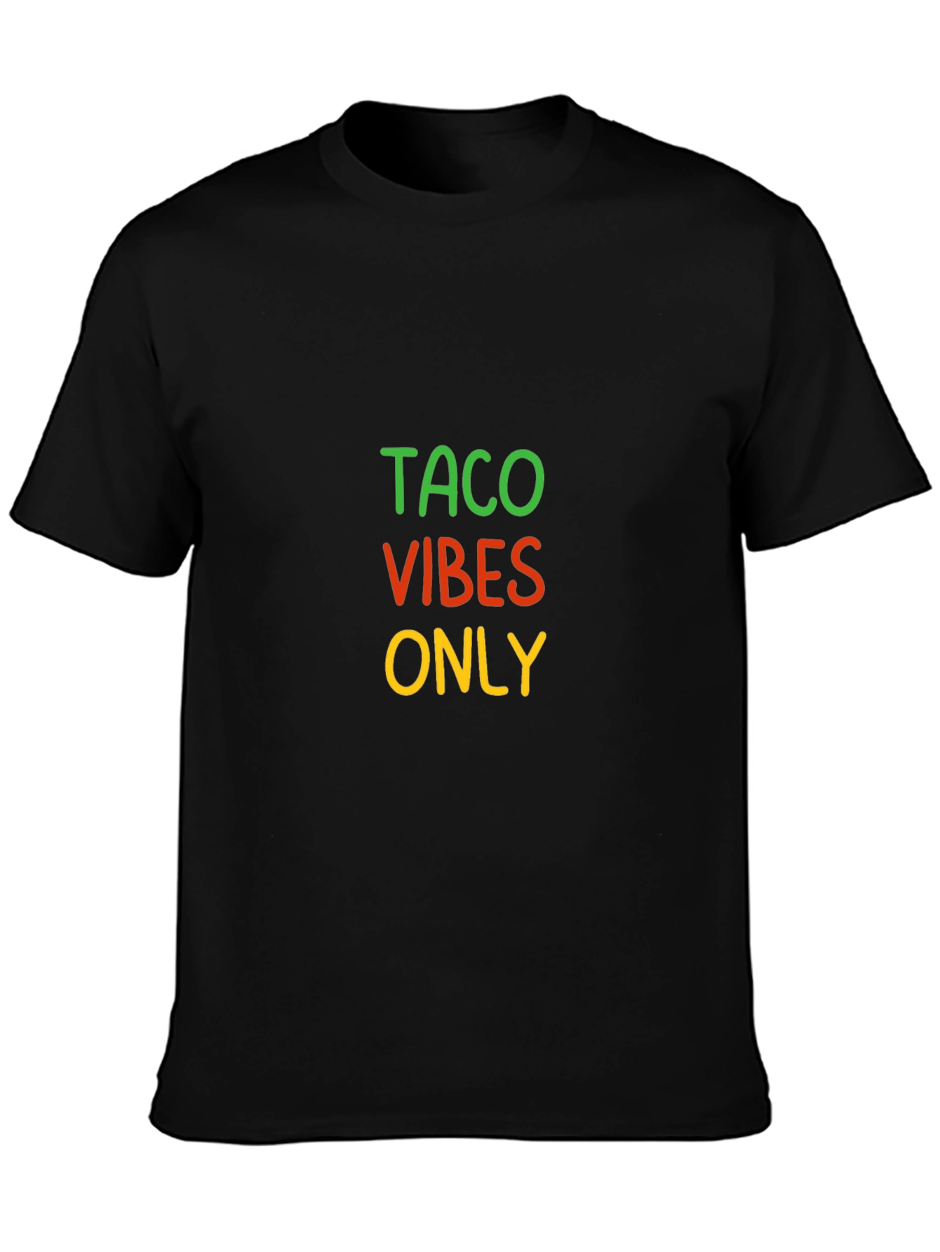 Taco Vibes Only Graphic Tee - Black Cotton T-Shirt