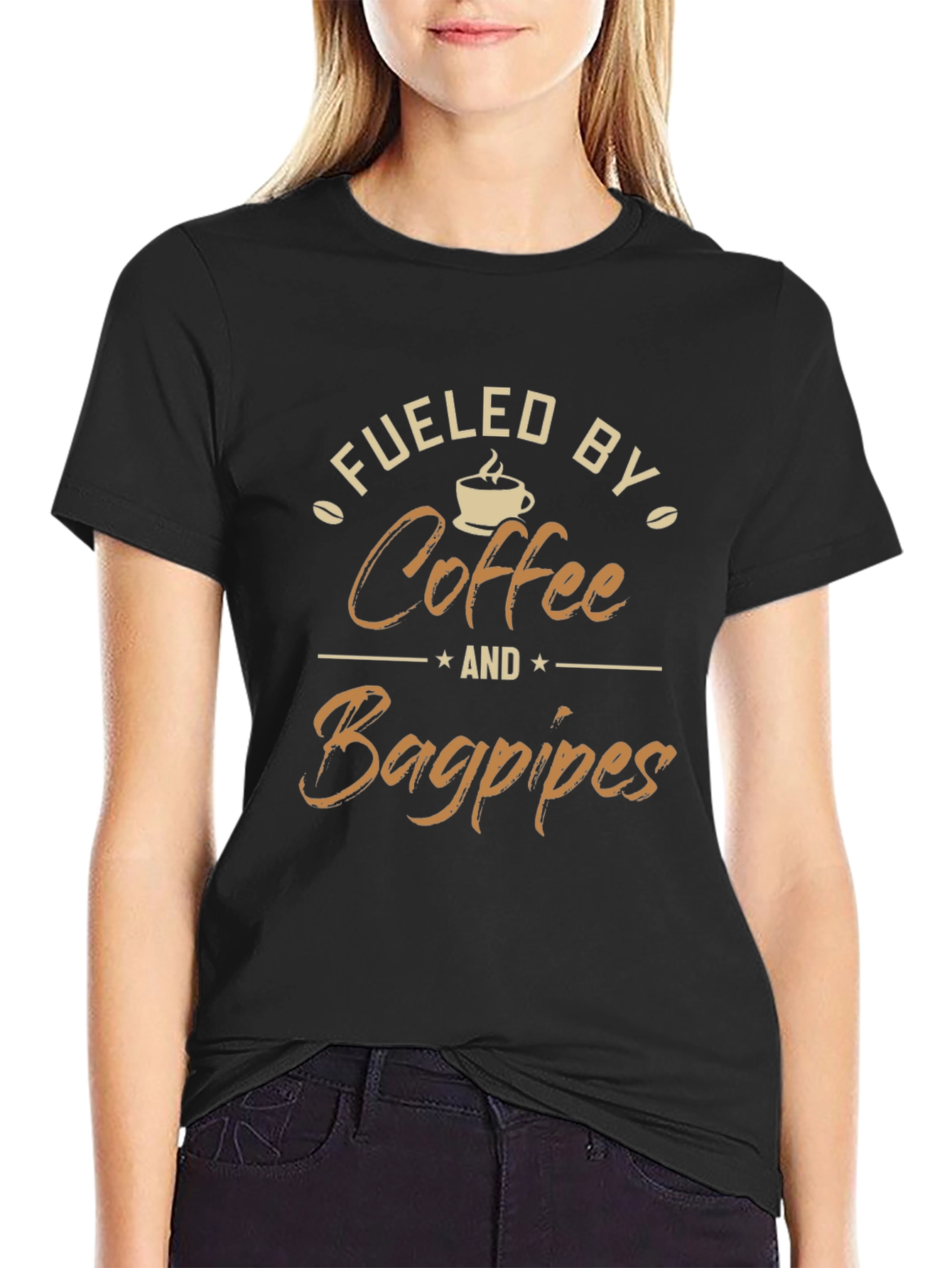 Fueled By Coffee & Bagpipes Graphic T-Shirt