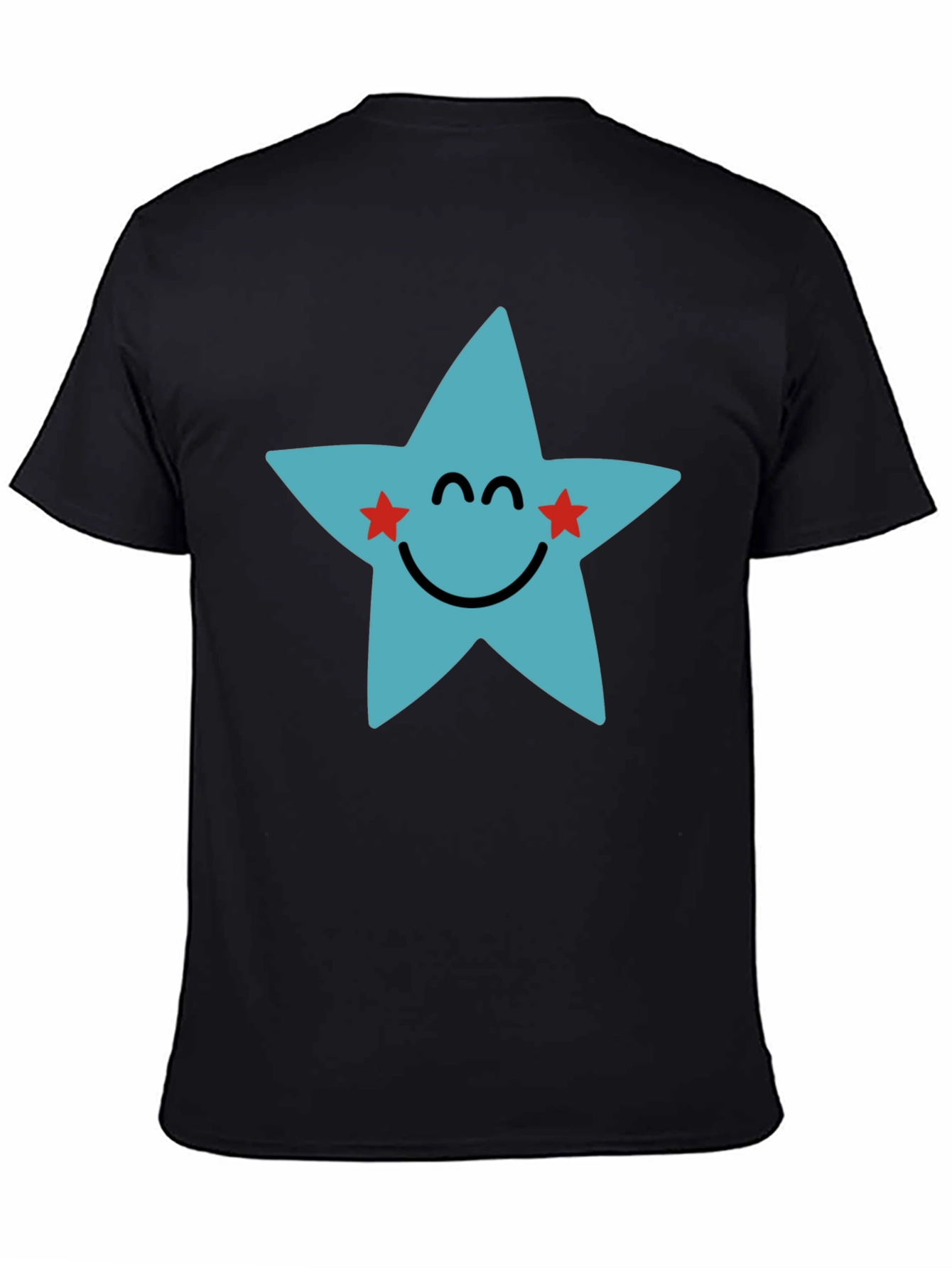 Star Face Graphic Black T-Shirt